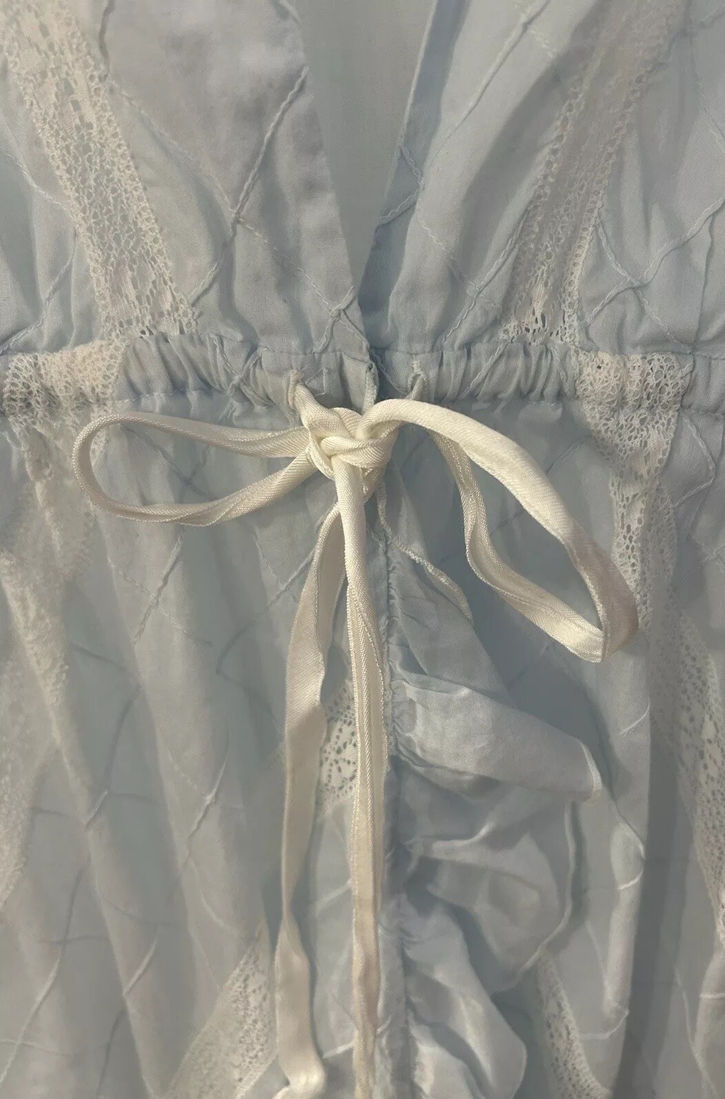 Vintage Jade Rio Women’s Size 42 (S) Blue Cotton – Embroidered, Lace Short Robe