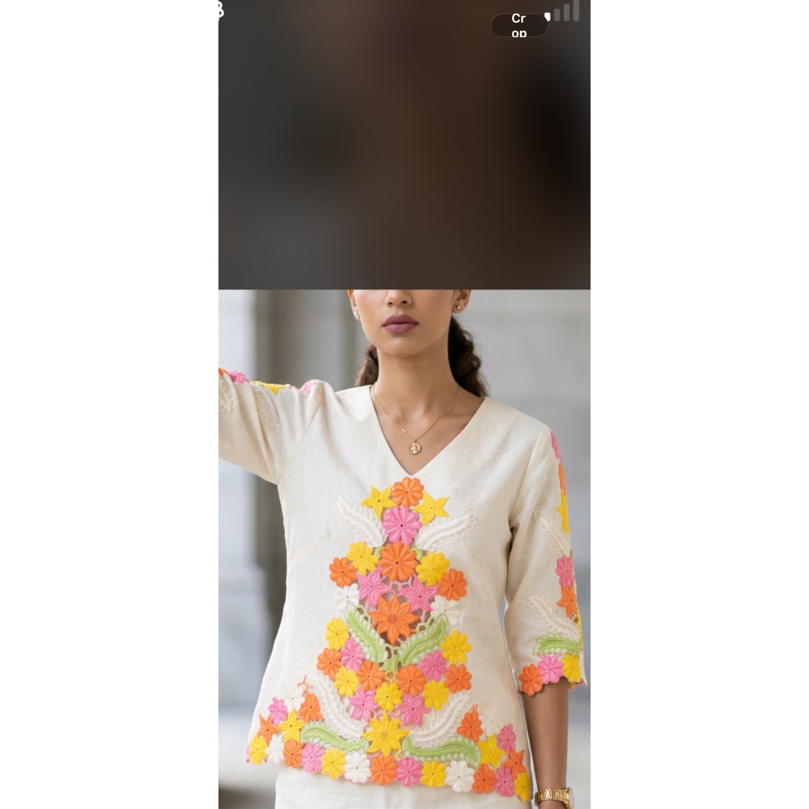 VINTAGE embroidered hand made blouse fit todays size 4-6