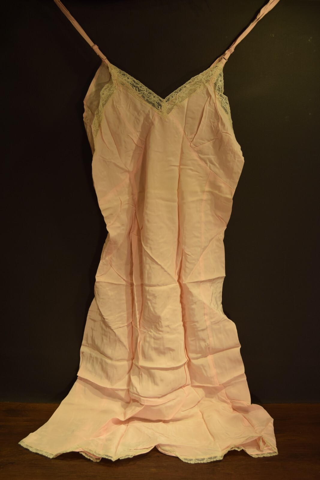 Vintage Spotlight 40s-50s Pink Slip Rayon Satin Full Slip Gown Slip 36