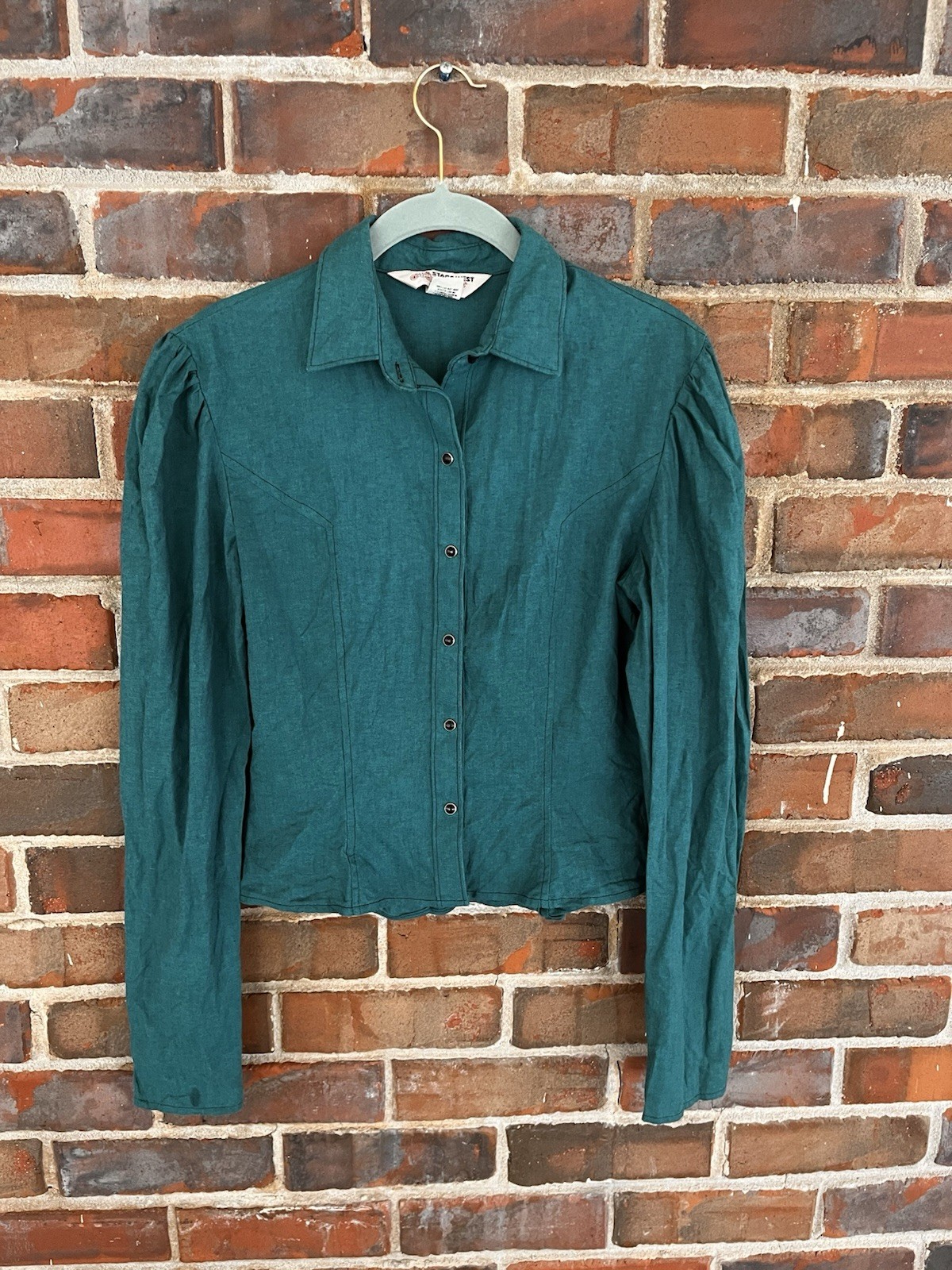 Stage West by Prior Juniors Green Cotton Shirt & Skirt Set Ruffled Hem 11/12