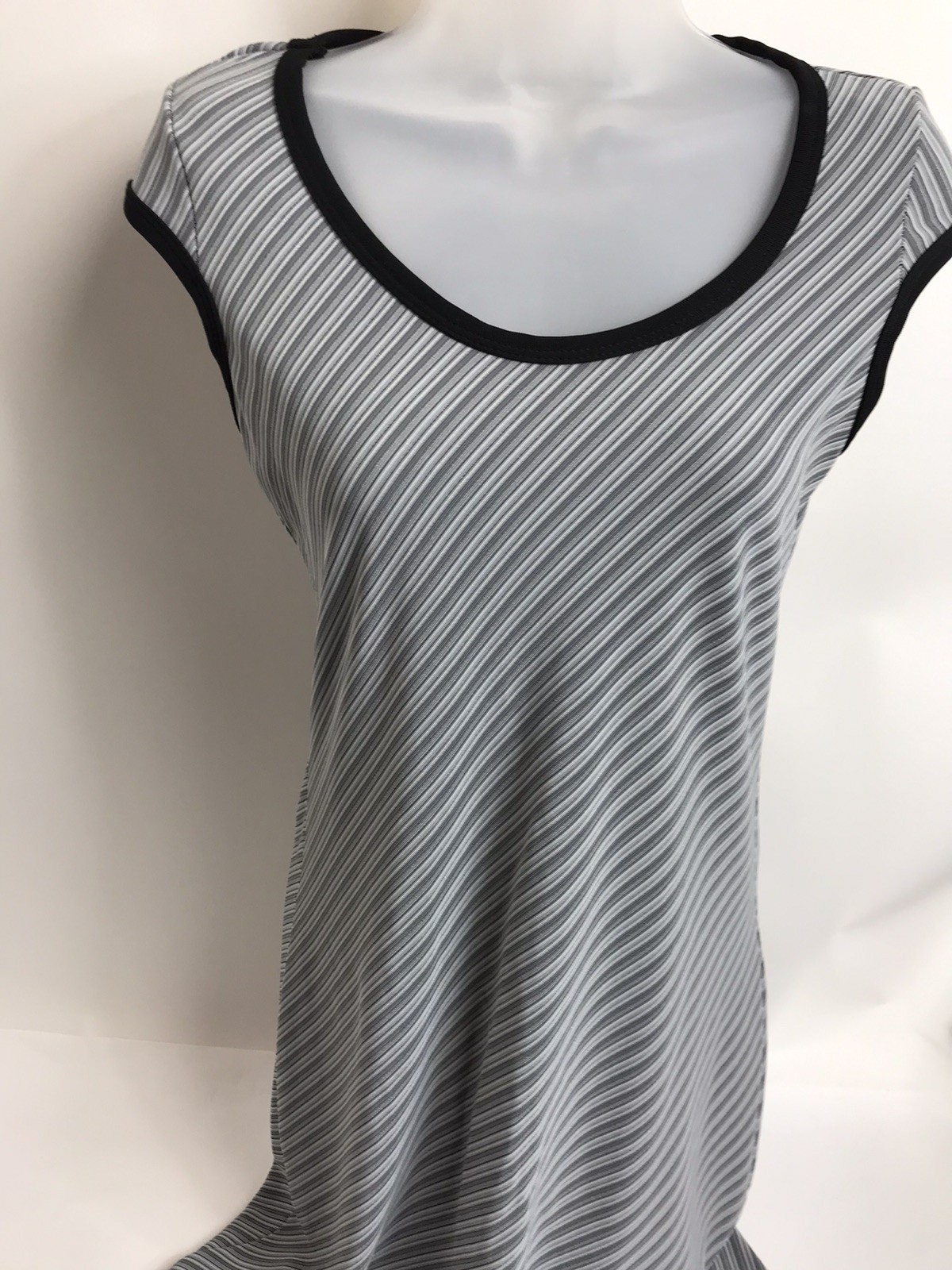 Joule Women’s Vintage 90’s Black Stretch Striped Geo Dress Retro Grunge L