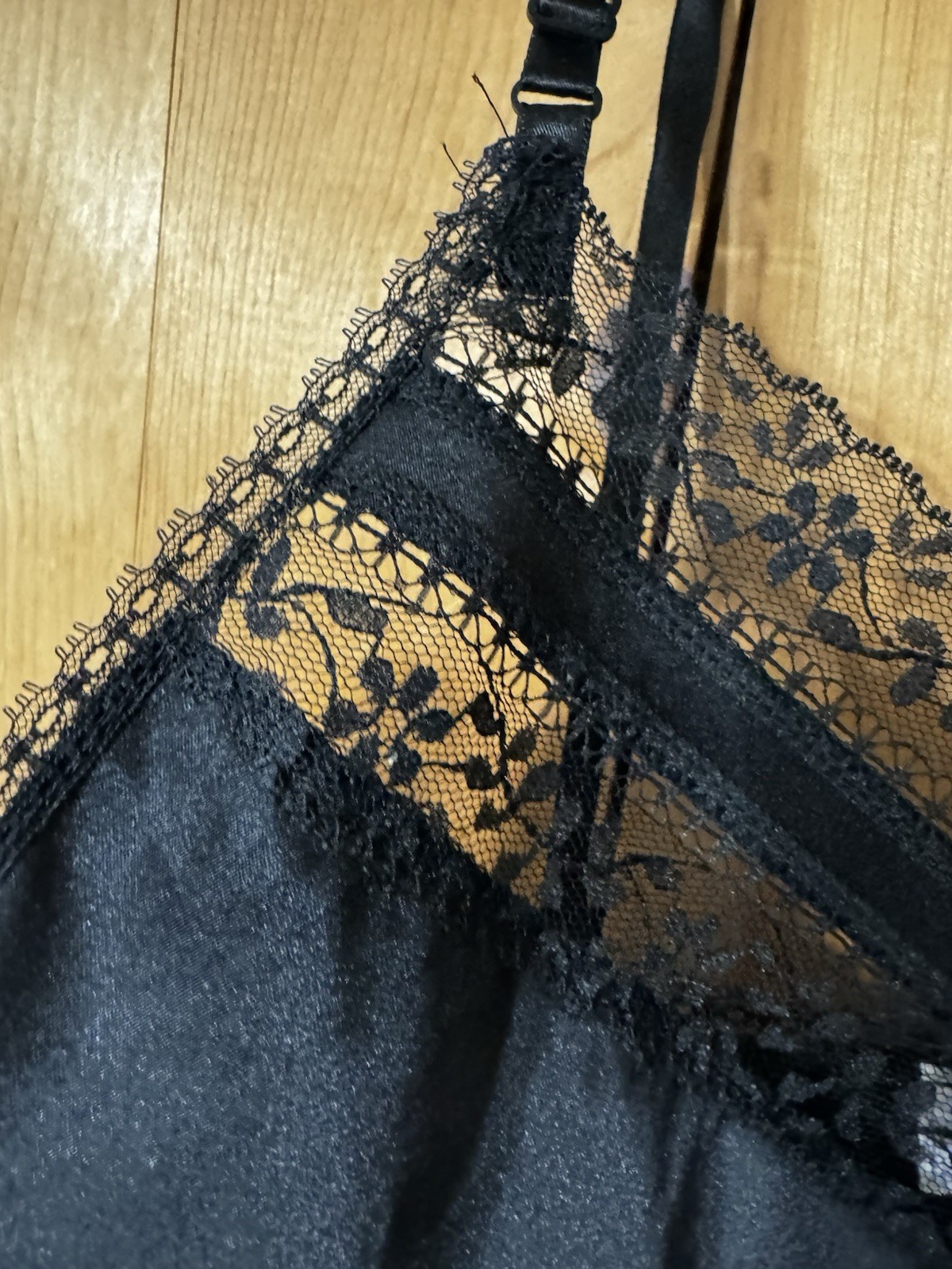 VTG 1980s Black Lace Trim Cami Women’s Medium EUC Bonne Nuit