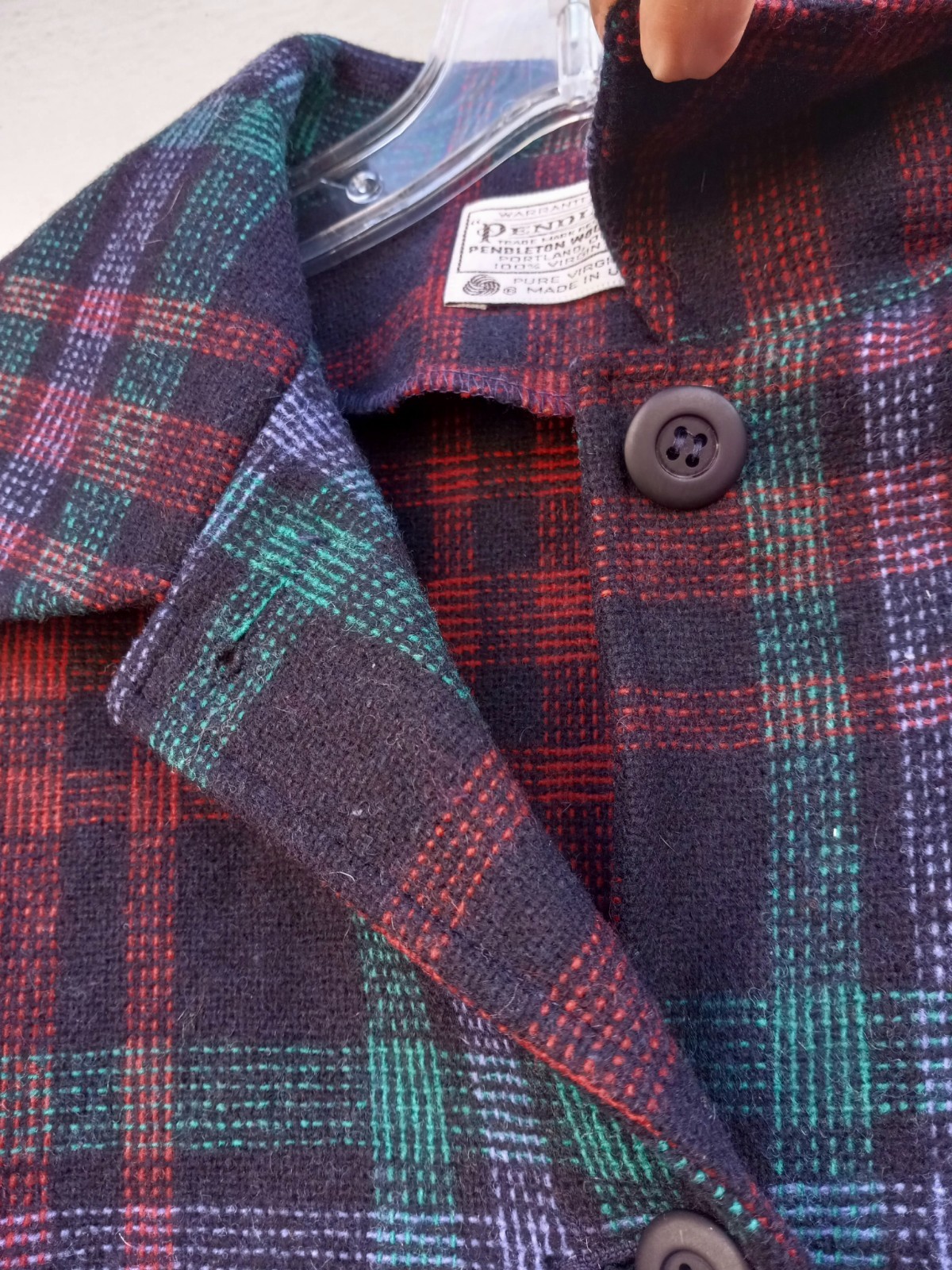 Pendleton Women’s Wool Shirt Jacket Button Up Long Sleeve Plaid #203 SZ M 49er