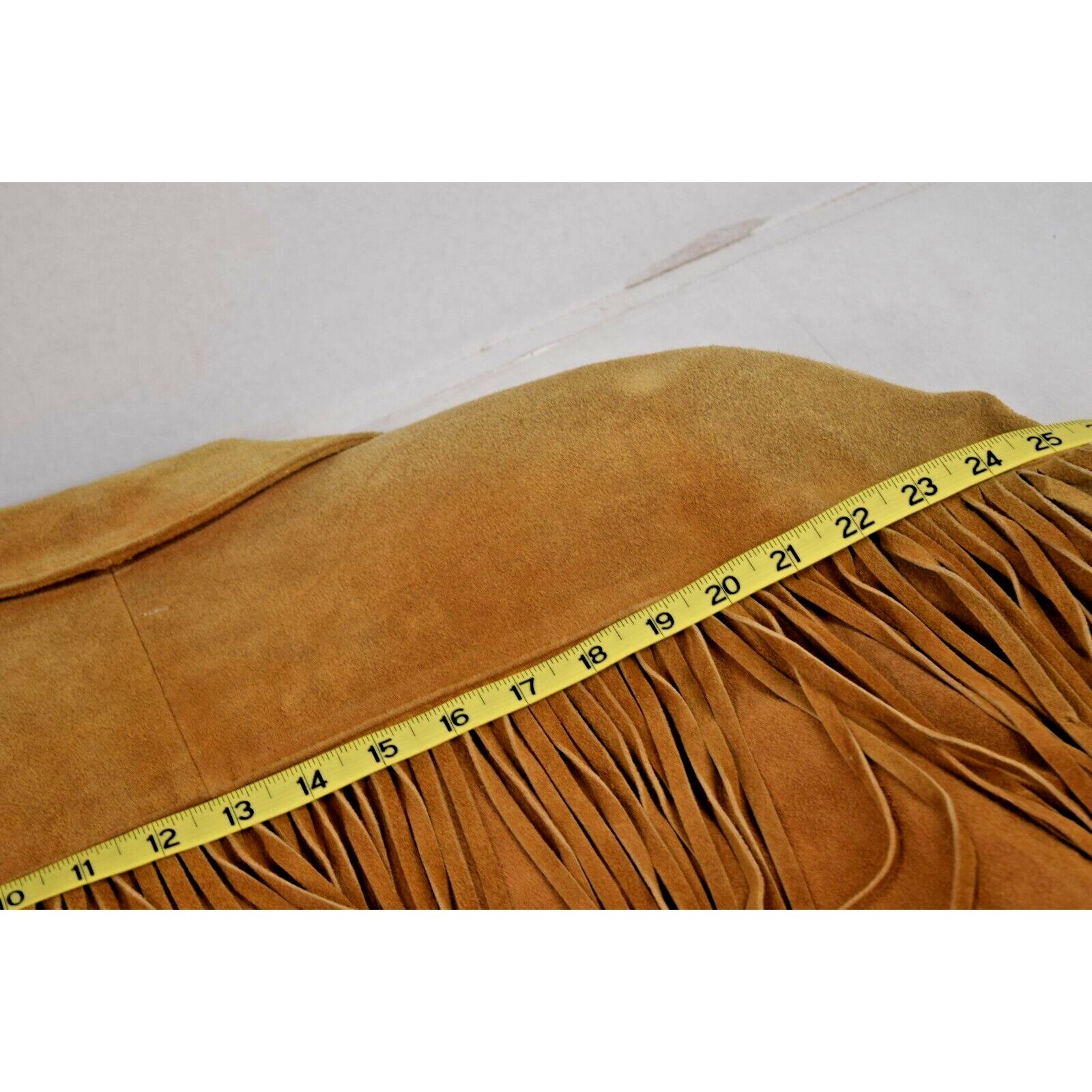 Vintage Western Leather Jacket Niki Size M 70s Total Fringe Tan Suede Lined