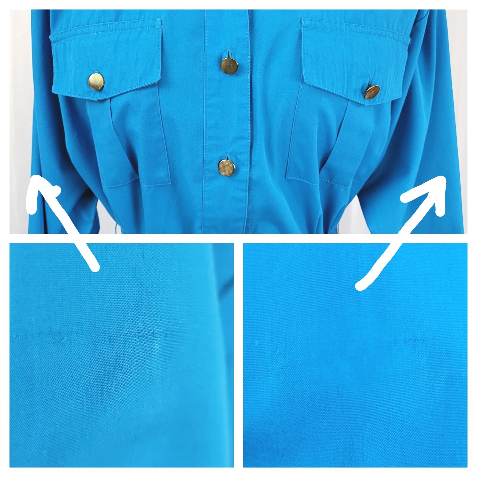 Vintage Darian Bright Blue Shirt Dress w Matching Belt Size 10