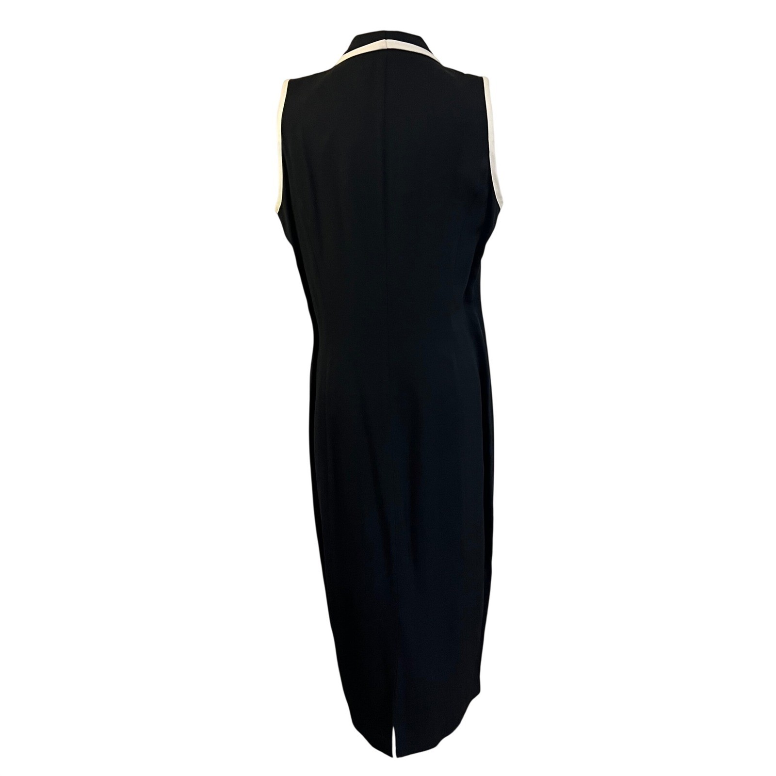 Vintage Danny & Nicole Black Rayon Tuxedo Maxi Dress Double Breasted Size 14