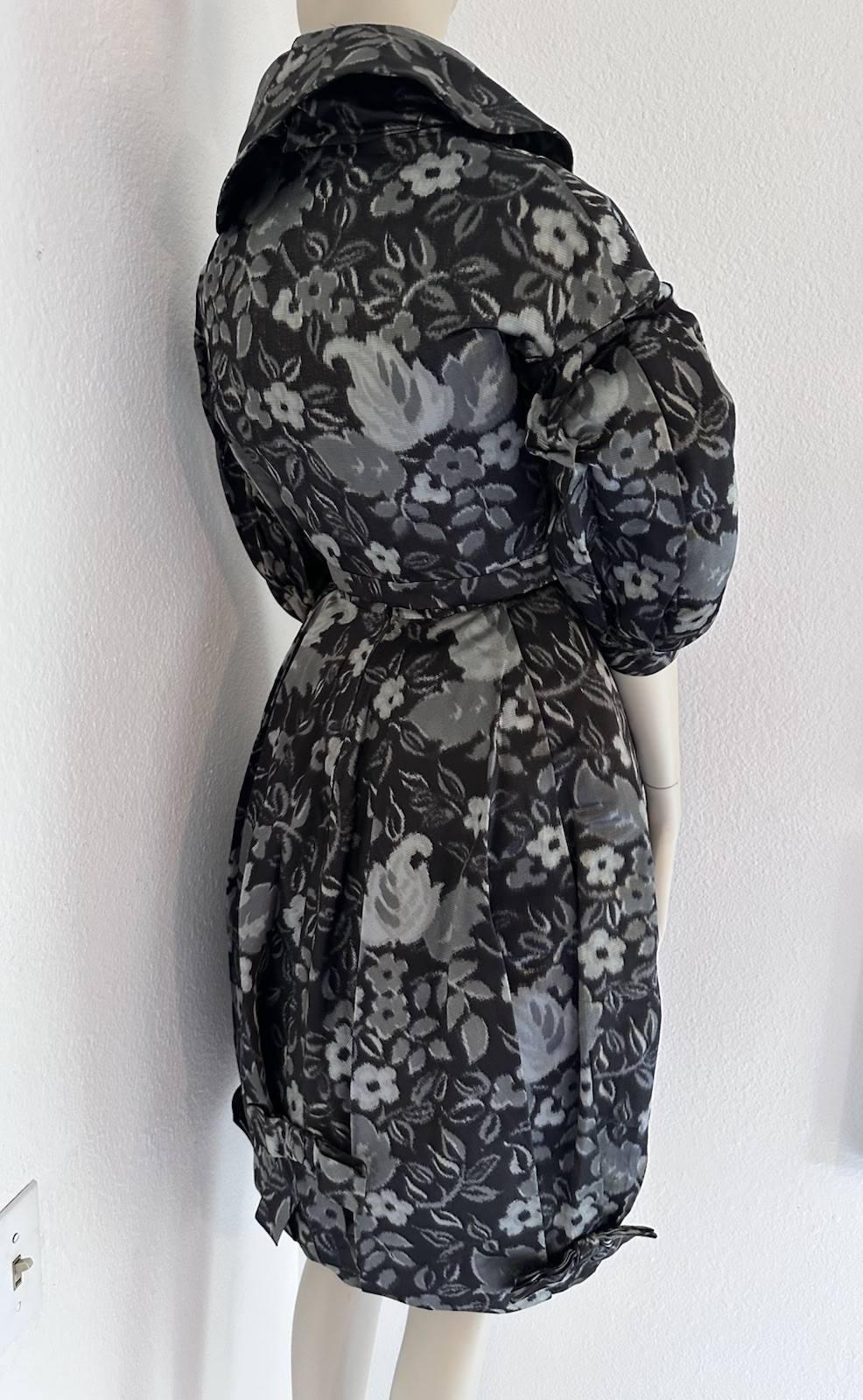 Vintage PIERRE BALMAIN SILK FAILLE BUBBLE HEM w/BOWS!! COCKTAIL DRESS JACKET SET