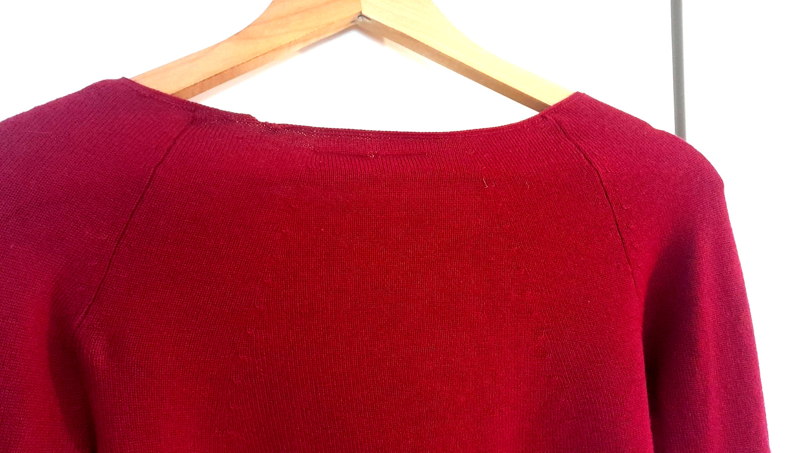 Armani Exchange Women’s Red Stretch Blouse – Wool Spandex Blend – Medium Size