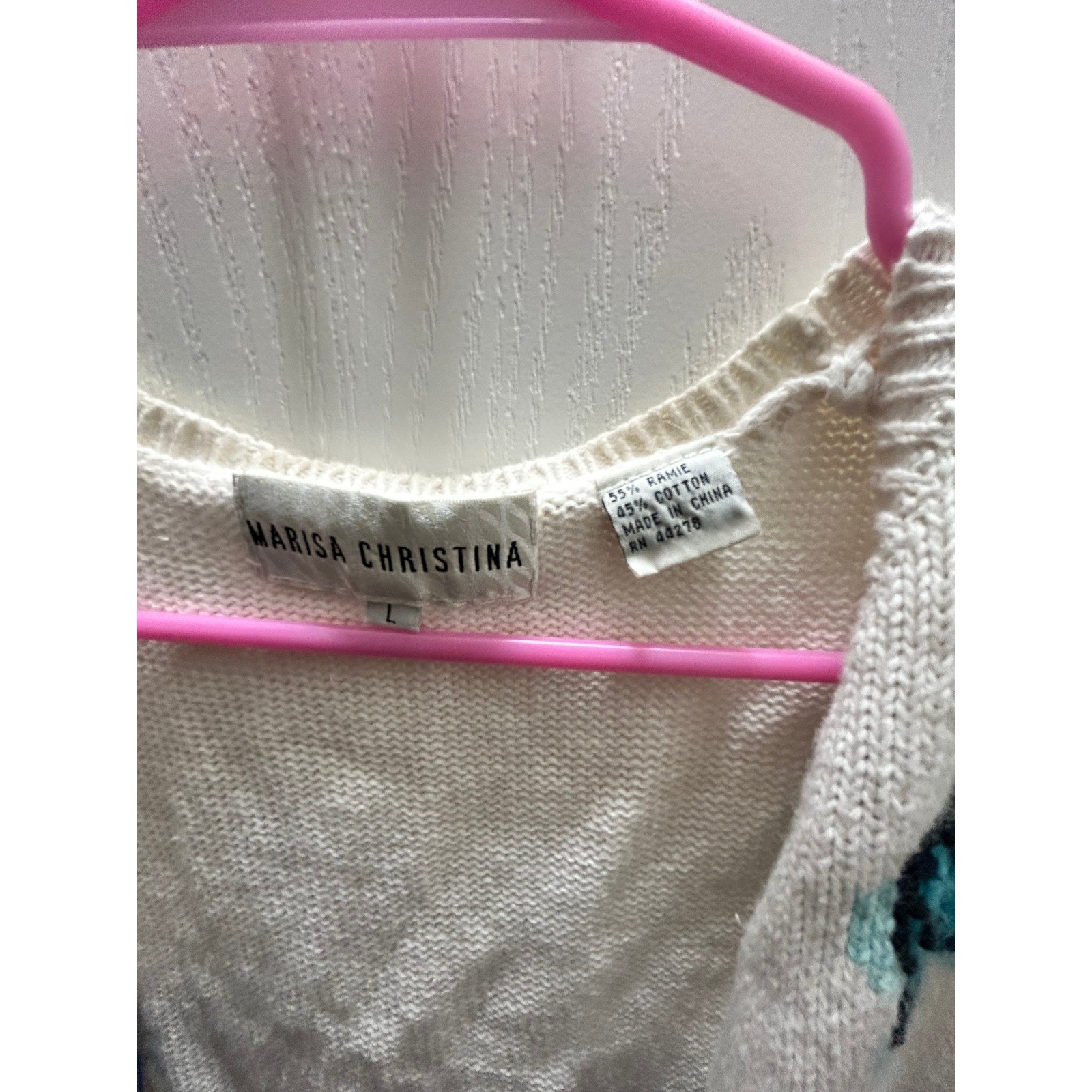 Vintage Marisa Christina Butterfly Floral Sweater Vest Large Cottagecore