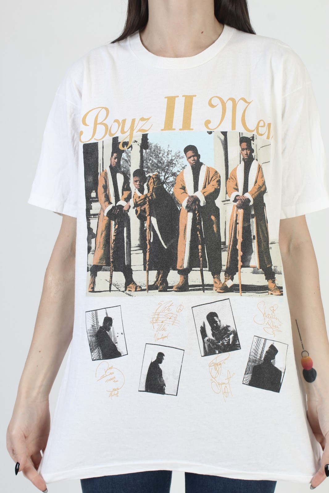 Vtg 1991 Boys To Men T-Shirt Double Sided R&B Rock Hanes Band Tour Tee XL