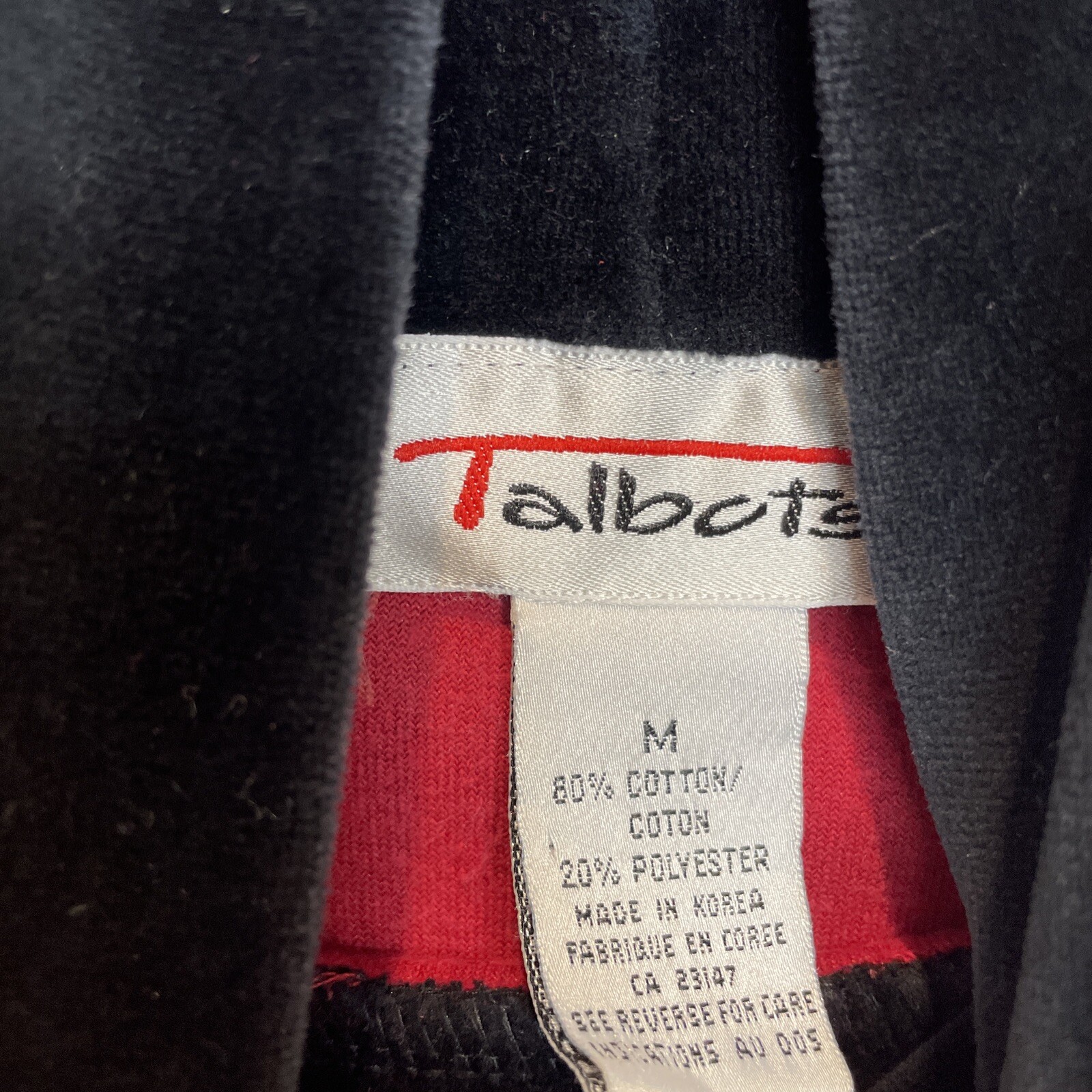 Talbots Vintage 90s Holiday Colorblock Velvet Turtleneck Tunic Pullover Size M