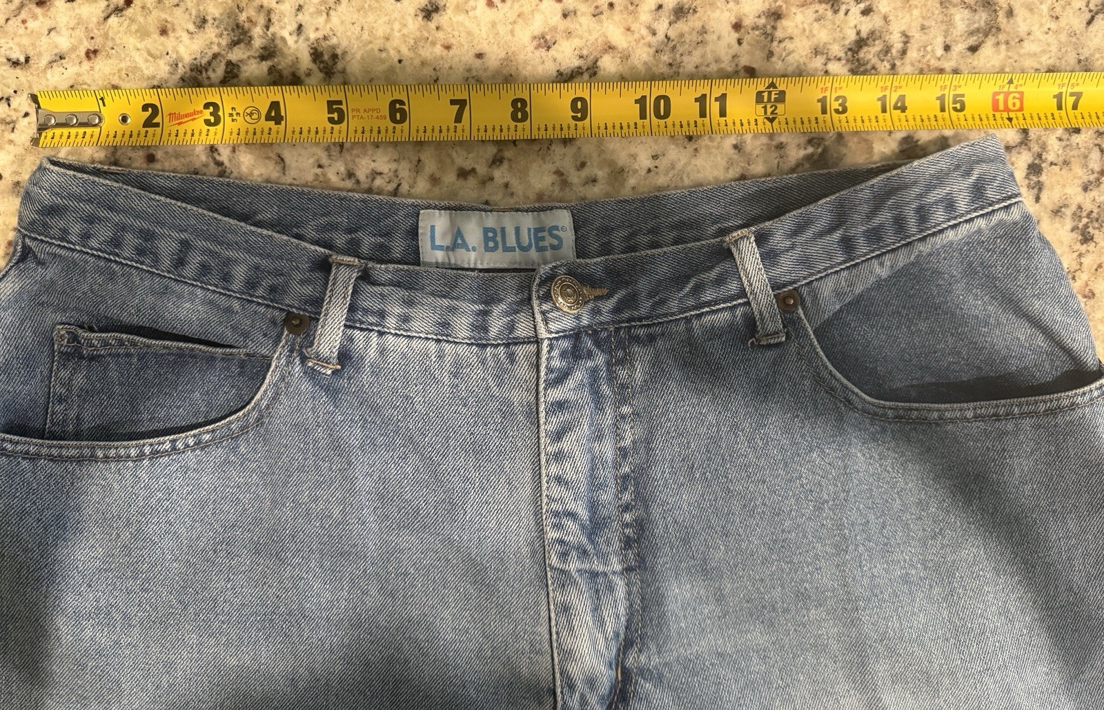 LA Blues Vintage 90s Mom Jeans High Rise 14 Cotton Cropped Tapered Leg 32×24