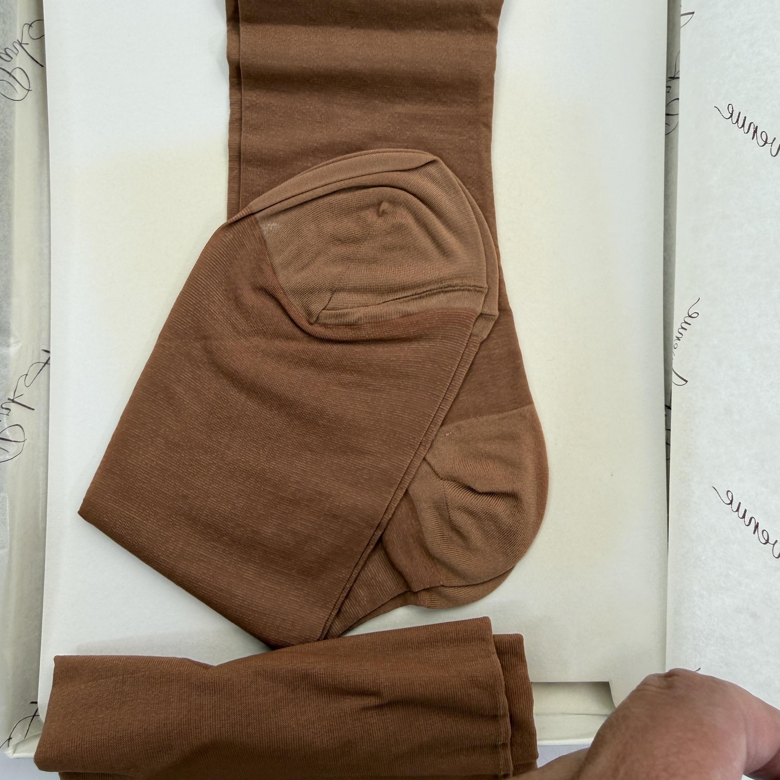 Park Avenue Support Hose Womens M Beige N485 Lycra Super Stocking Nylon Vintage