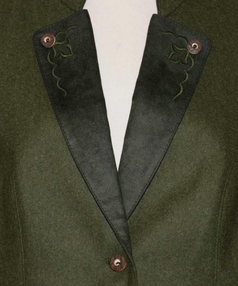 BOILED WOOL ~ GREEN Women German Winter Hunting Riding Dress Suit JACKET 44 10 M