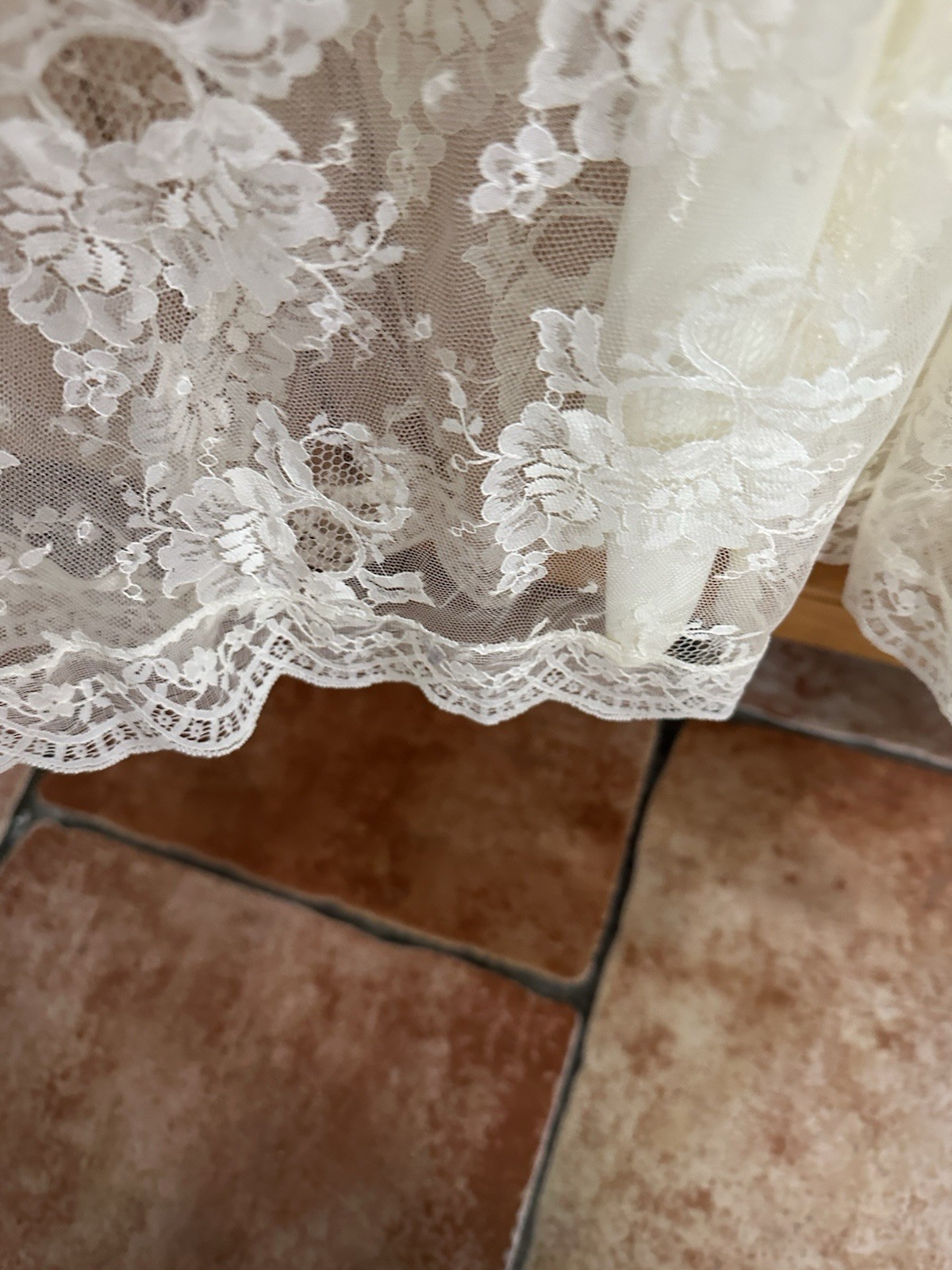 Vintage 80s x 1920s S Scott McClintock Ivory Drop Waist Edwardian Lace Dress