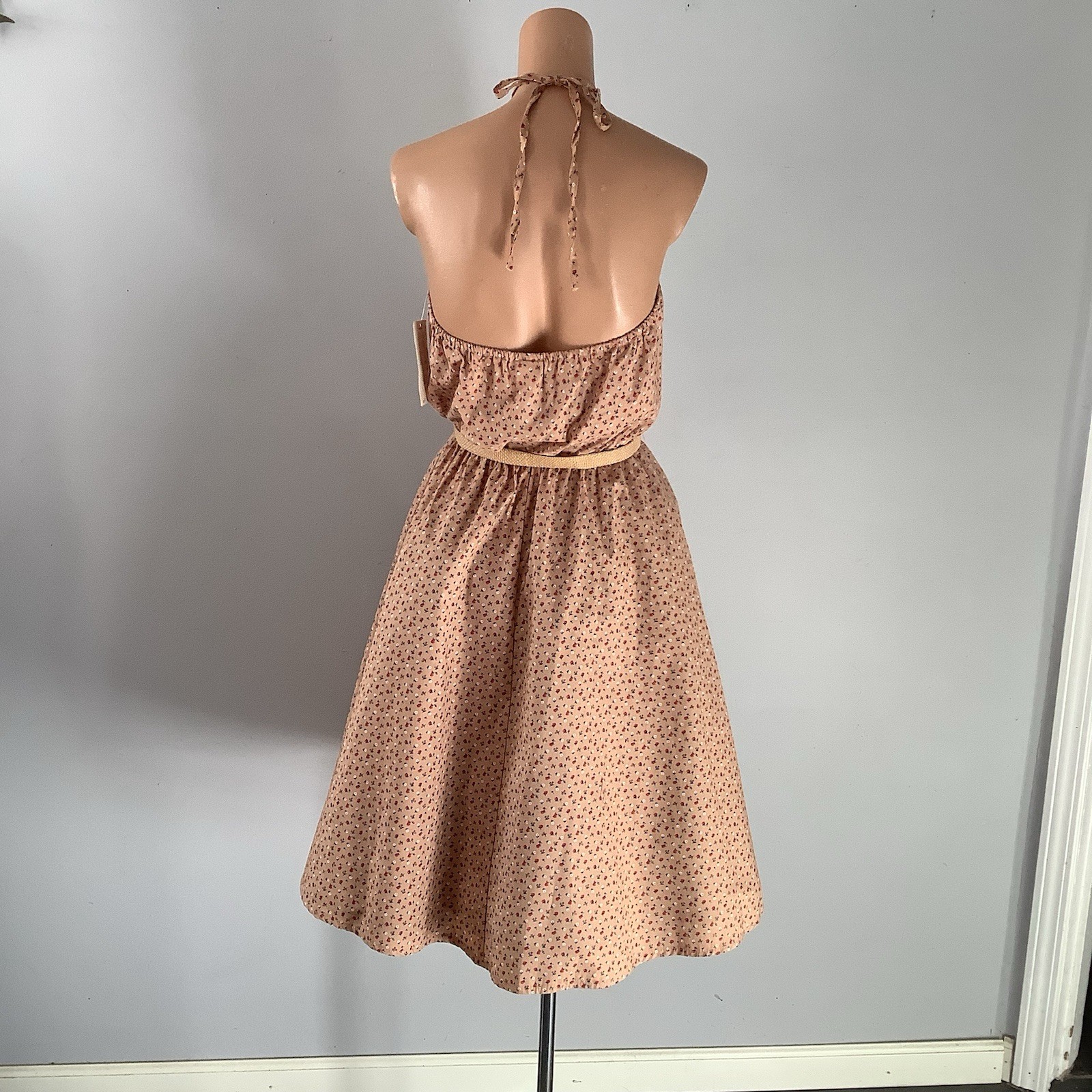 VTG 1970’s PBJ By Jerell Of Dallas Deadstock Ditsy Floral Print Halter Dress