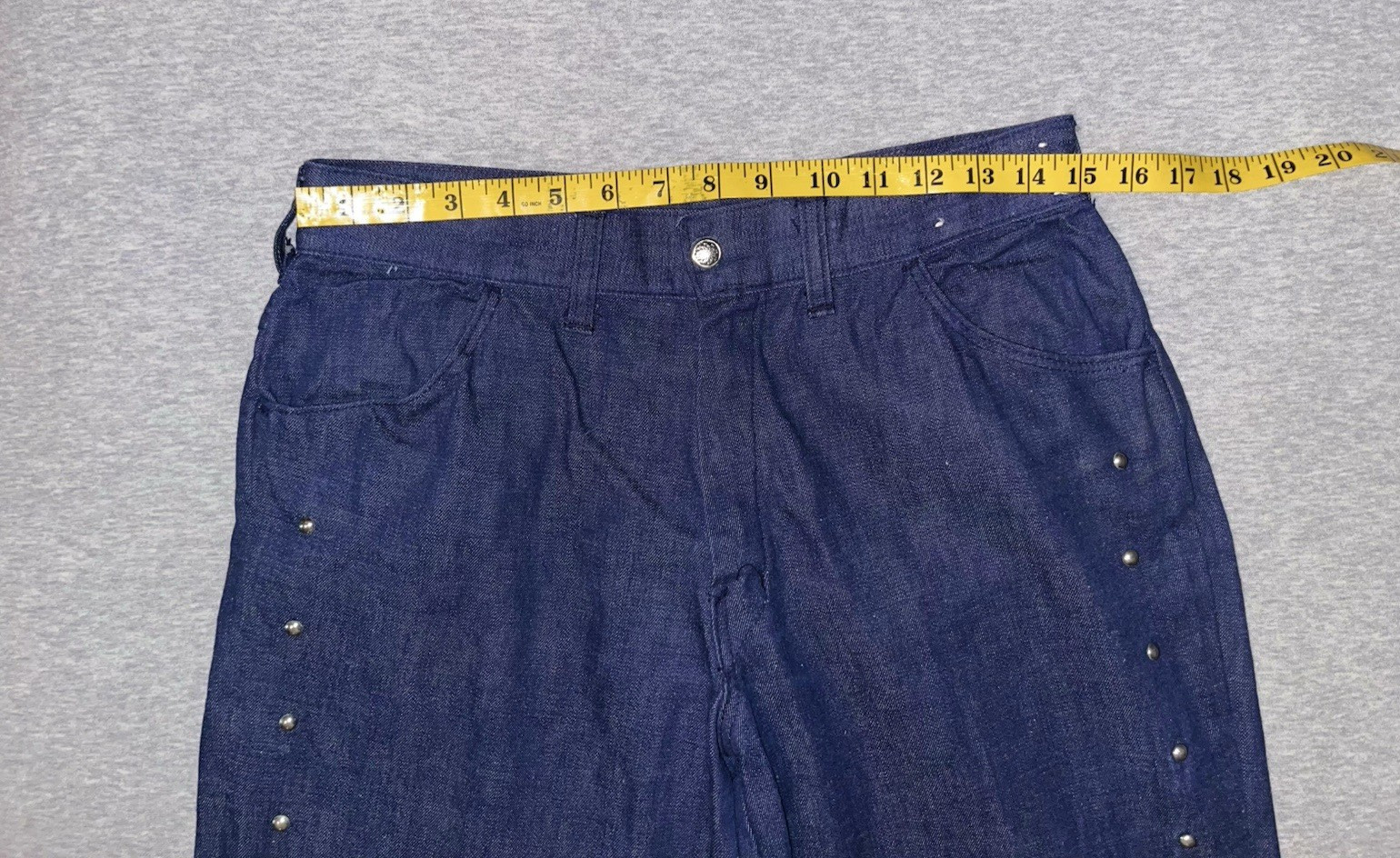 VTG Big Yank Bell Bottoms 30×26 Metal Stud Decorations On Leg – Length Altered