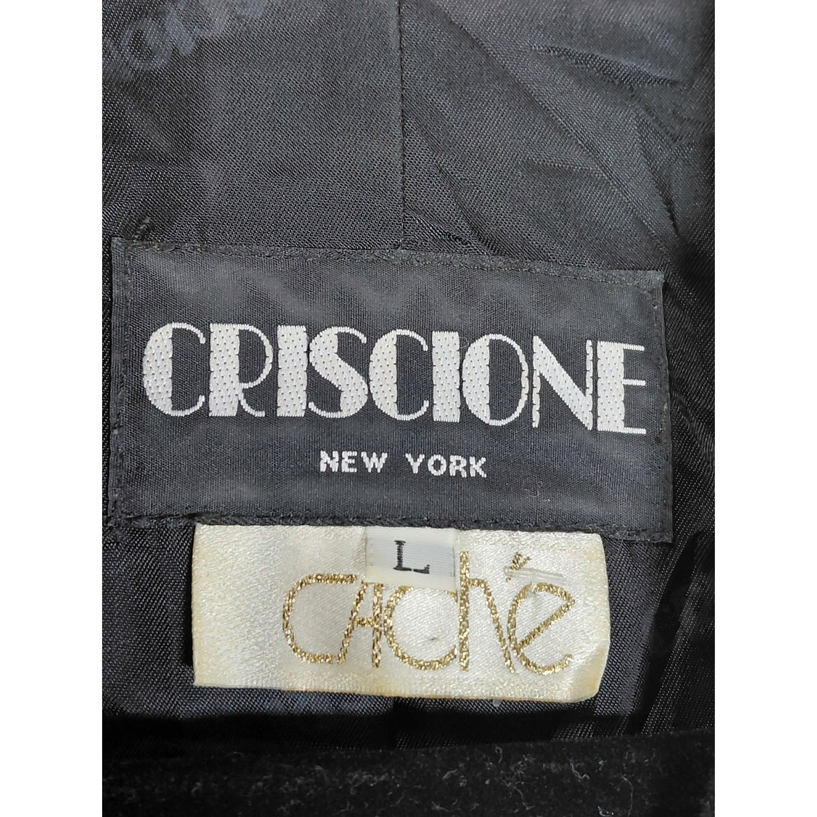 Vintage Criscione Made in USA Plaid Rhinestone Lined Jacket Women Size L