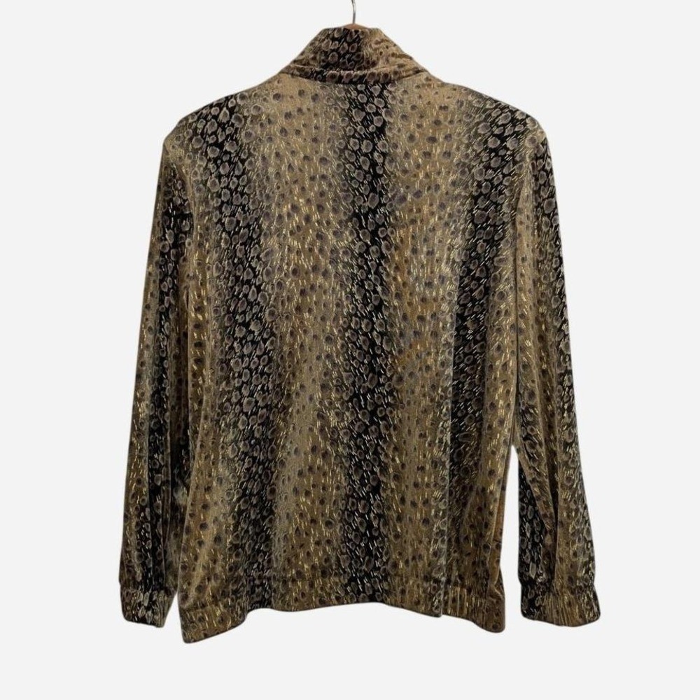 Vintage Silver Threads Ltd Animal Print Velvet Zip Jacket Petite Small