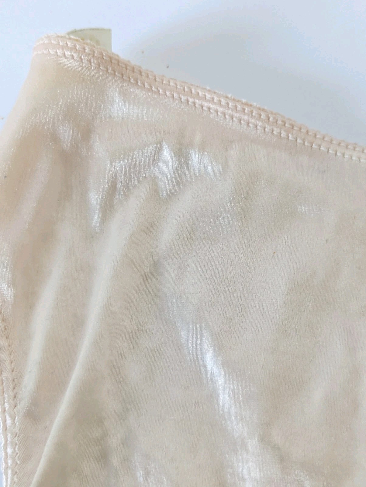 Vintage Victoria Secret Second Skin Satin Bikini Hi Cut Panty Champagne M Gold