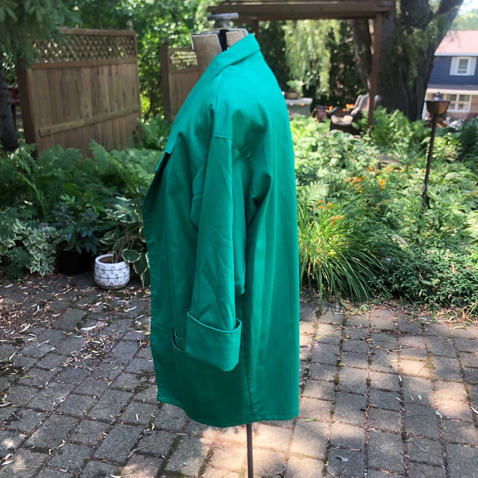 Green Blazer Tan Jay Brand 1980’s Vintage With Shoulder Pads