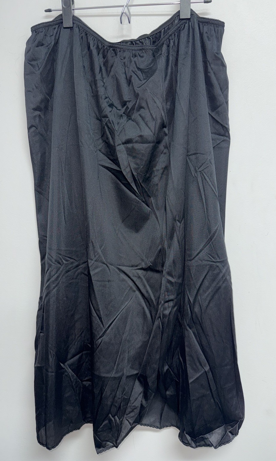 VTG Velrose Slip Womens Plus 5X Black Nylon 35″ Coquette Old Money Soft Girl