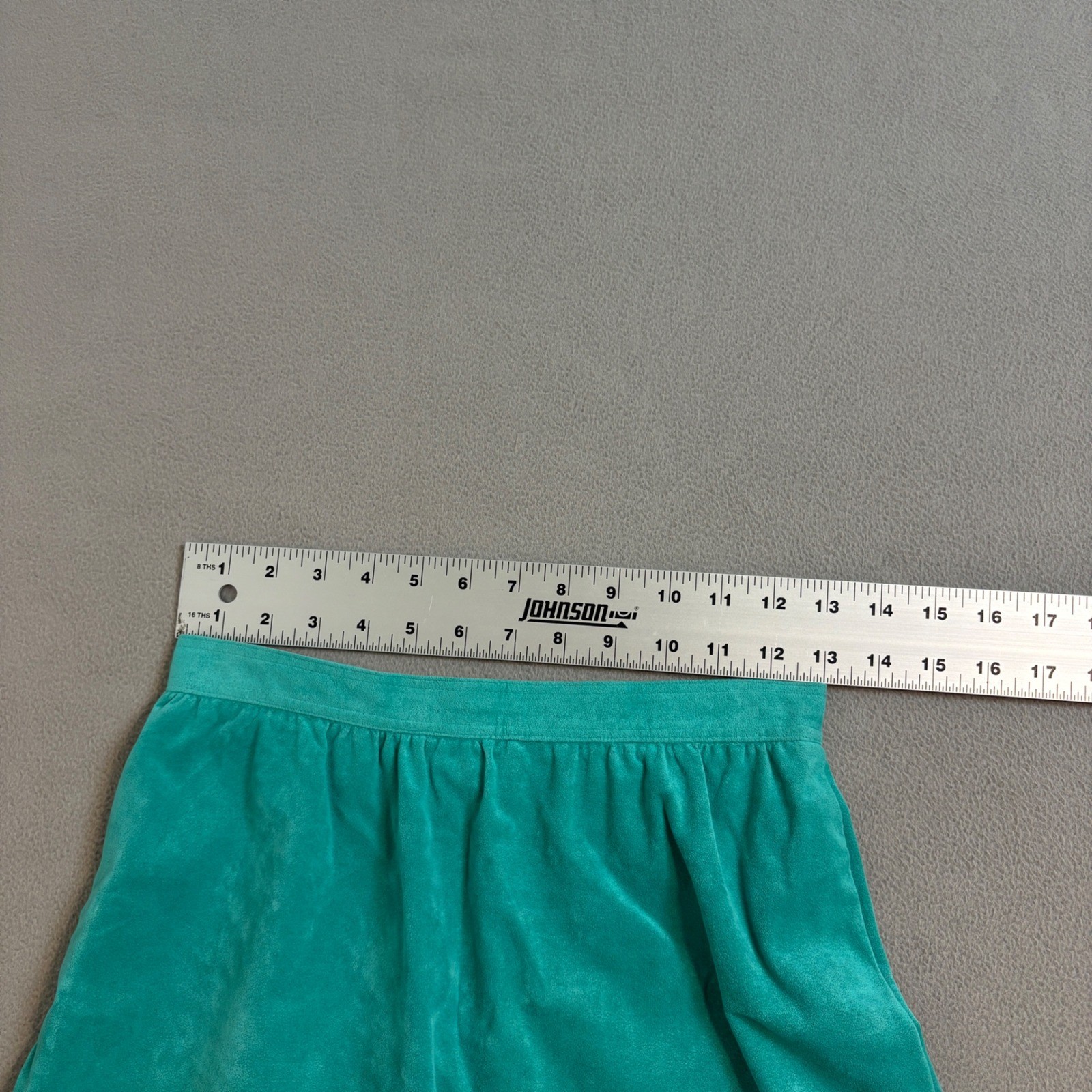 Vintage Ultrasuede Teal Green Midi Skirt High Waist A-Line 27″ Waist Small