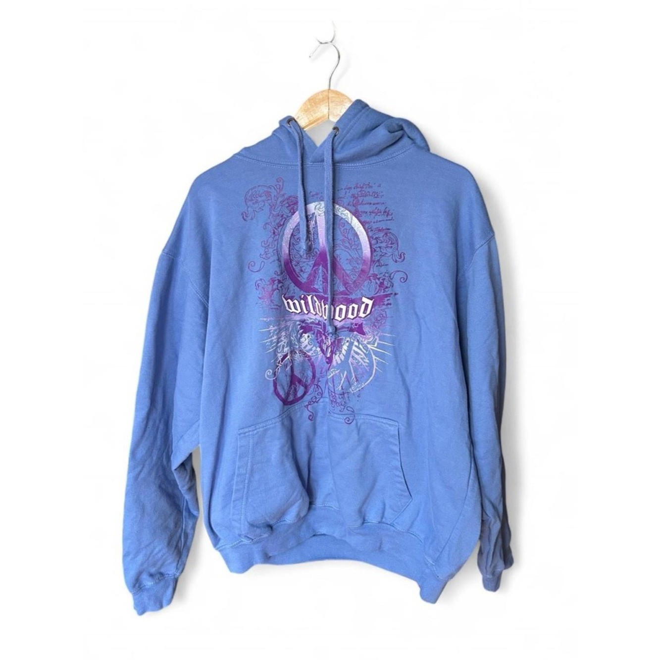 Vintage Filigree Scrollwork Oversized Wildwood NJ Sweater Relaxed Fit Baby Blue