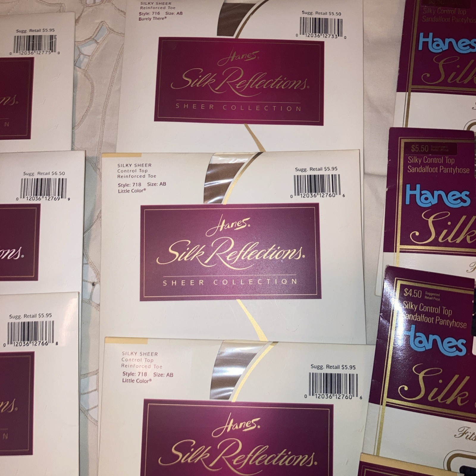 NIP ‘96,’95,’98 7 Hanes Silk Reflections Control Top Pantyhose Stockings Size AB