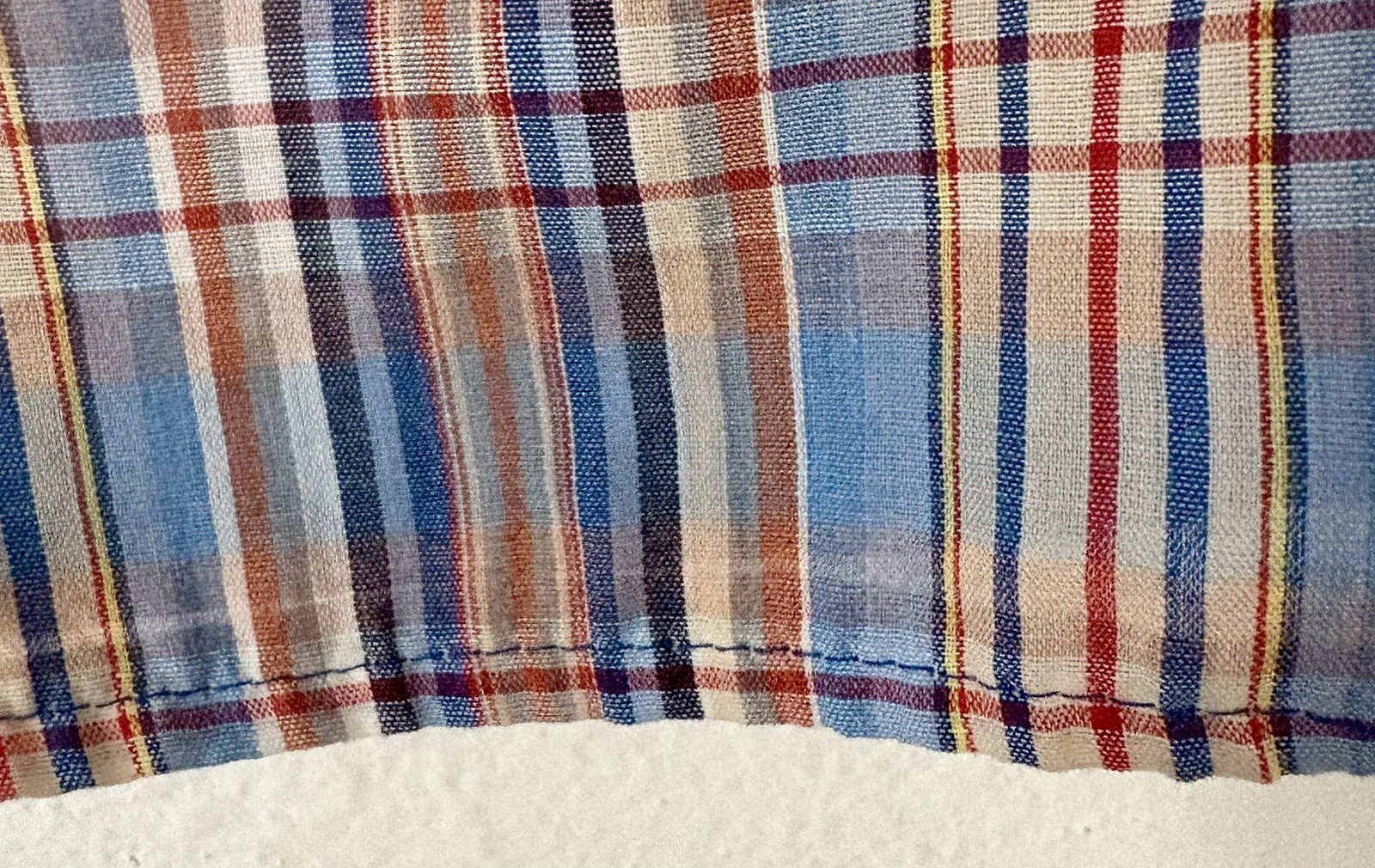 Vintage 70s Plaid Prairie Ruffle Blouse M Cottagecore Puff Sleeve Peasant Top
