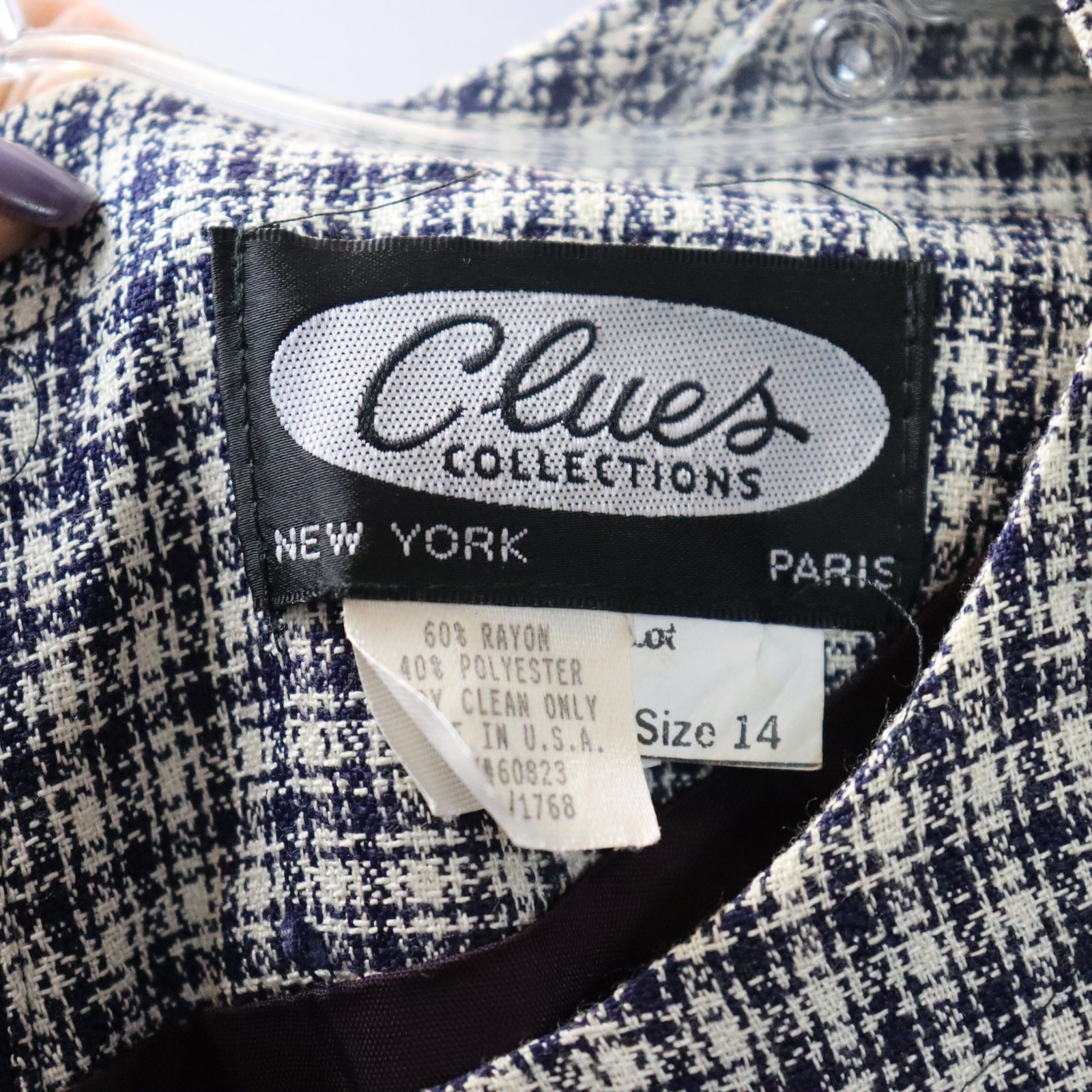 Vintage 90s Clues Collections Checkered Dress Size 14 Made in USA