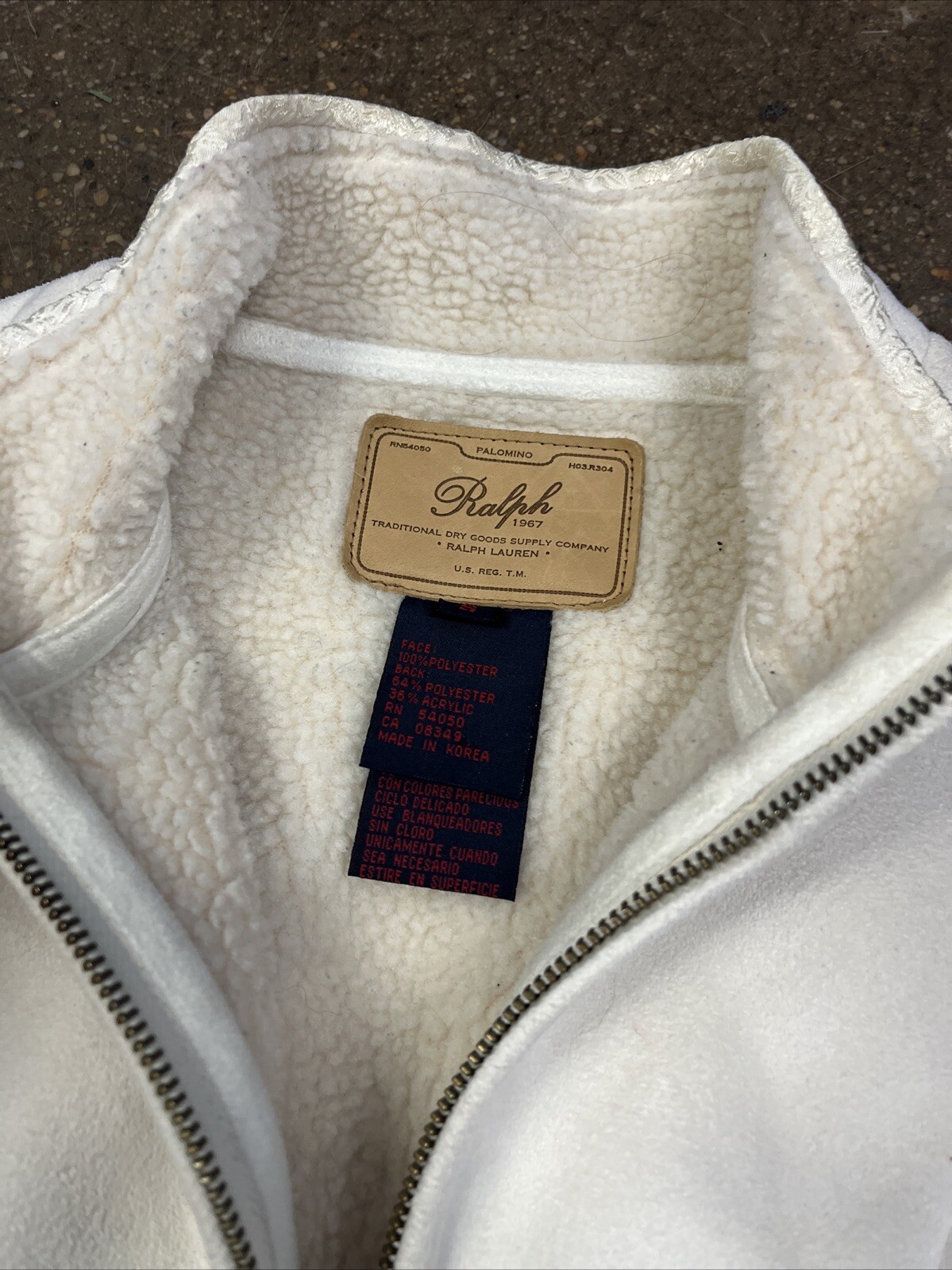 Vtg RALPH LAUREN Palomino Women Faux Suede/Sherpa Vest Cream Colored – Sz Small