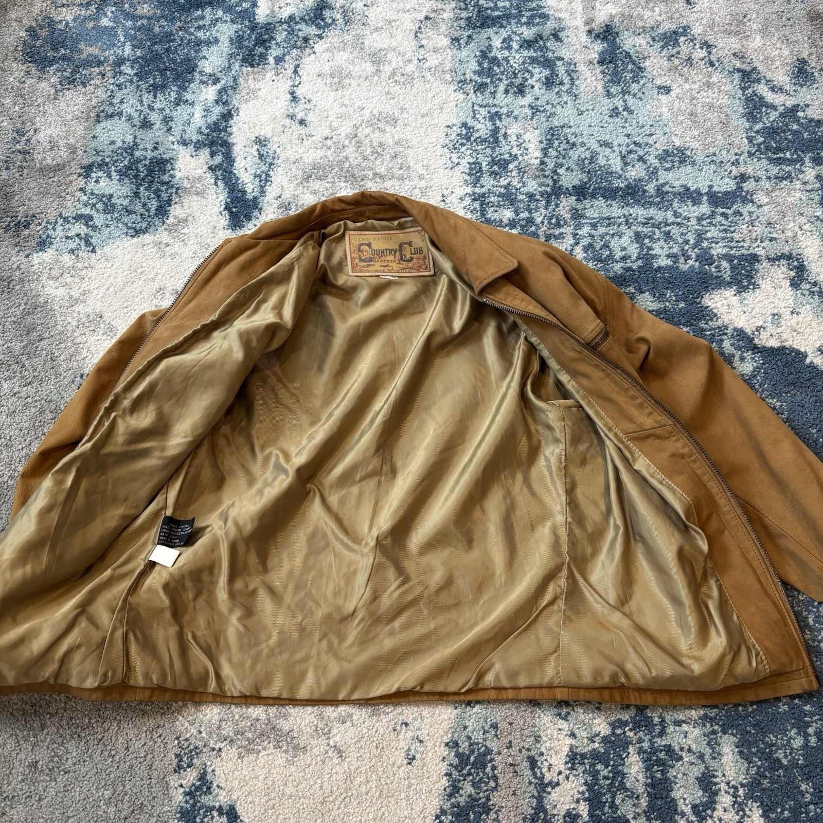 Lloyd Elliot’s Country Club Women’s S Tan Leather Jacket Full Zip Pockets