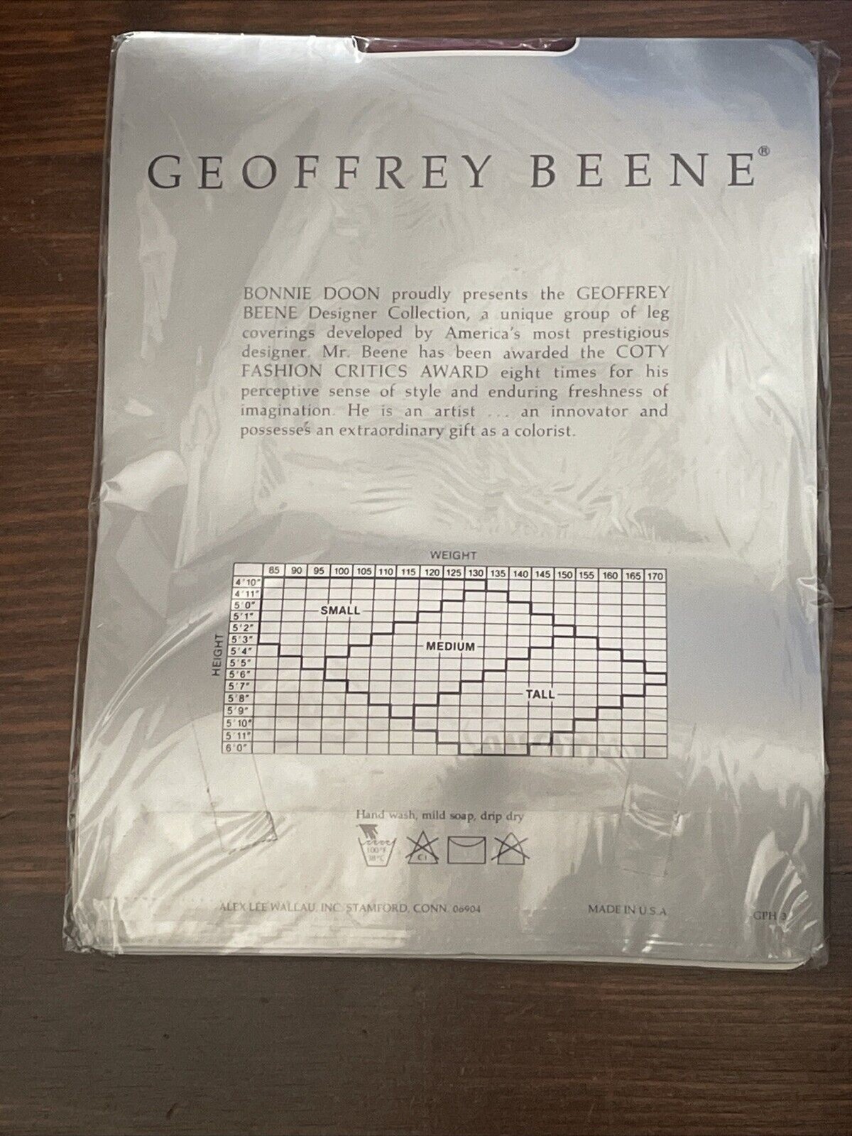 Vintage Geoffrey Beene Brandy Wine Medium Pantyhose NWT Sheer Executive Nylon