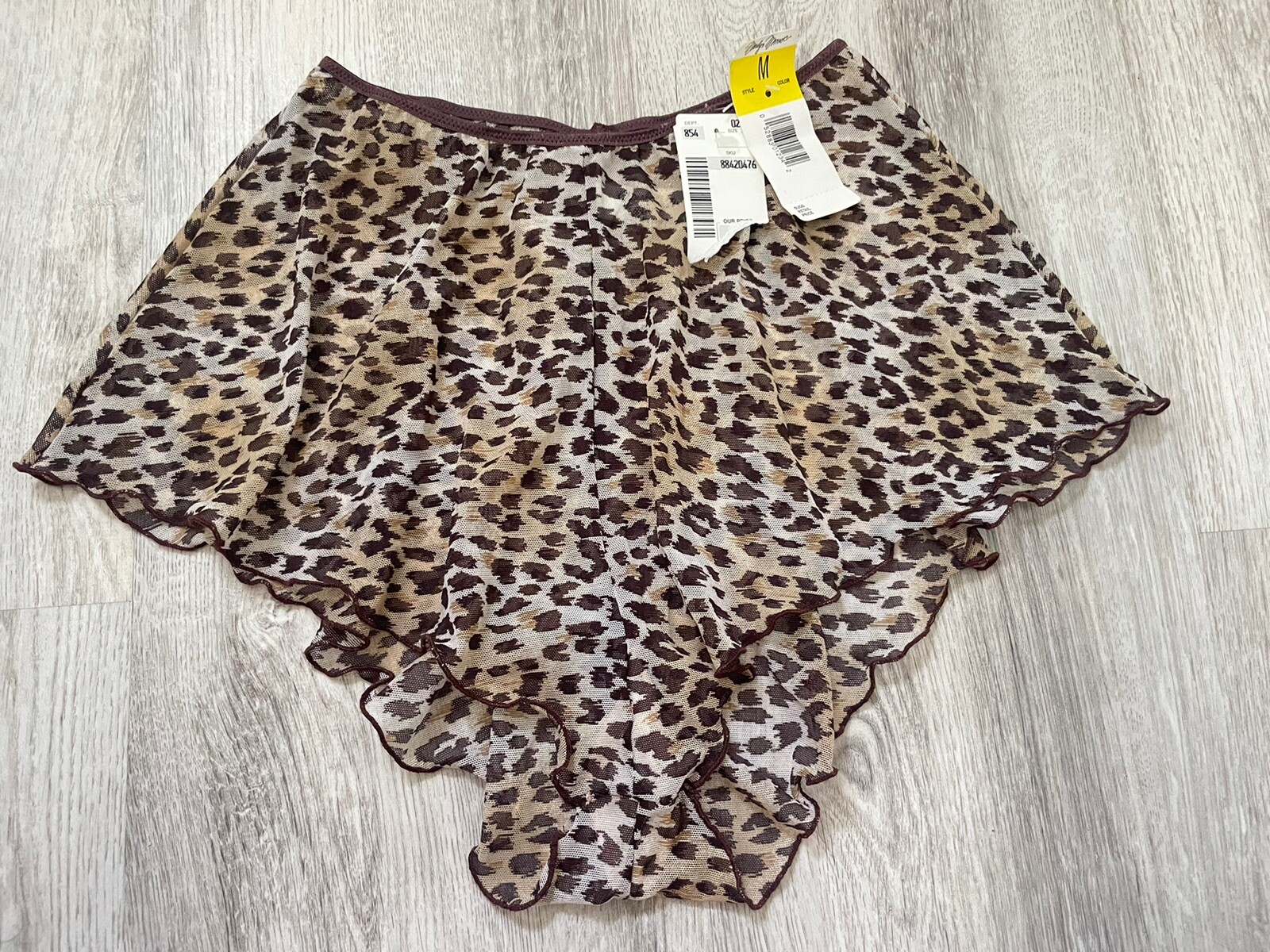NWT MARILYN MONROE by WARNER’S Vintage Leopard Cheetah Mesh Panties Tap Shorts M