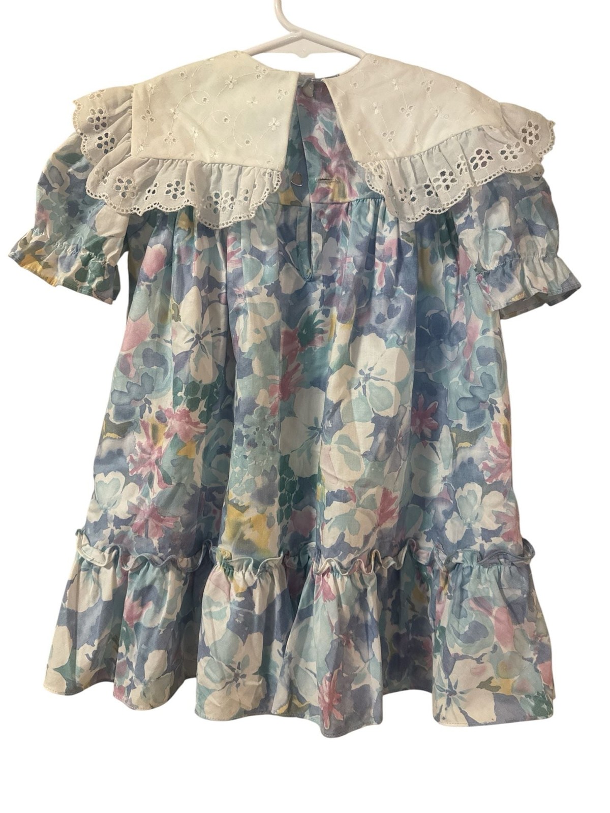 Martha’s Miniatures Vintage 80s Pastel Floral Ruffle Lace Dress