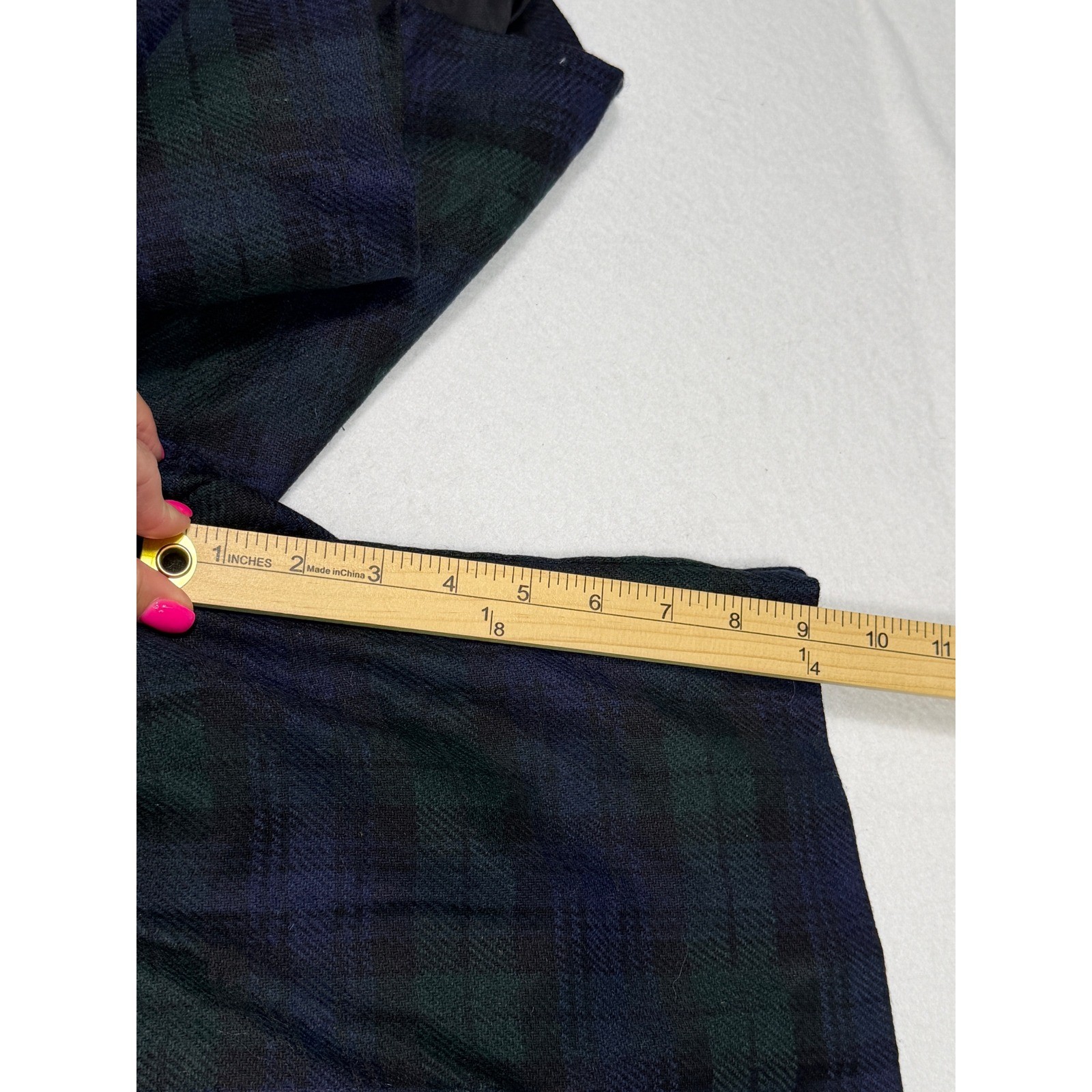 Savannah VTG Plaid Wool Blend Shorts Womens 14 Blue Green High Waisted USA NEW