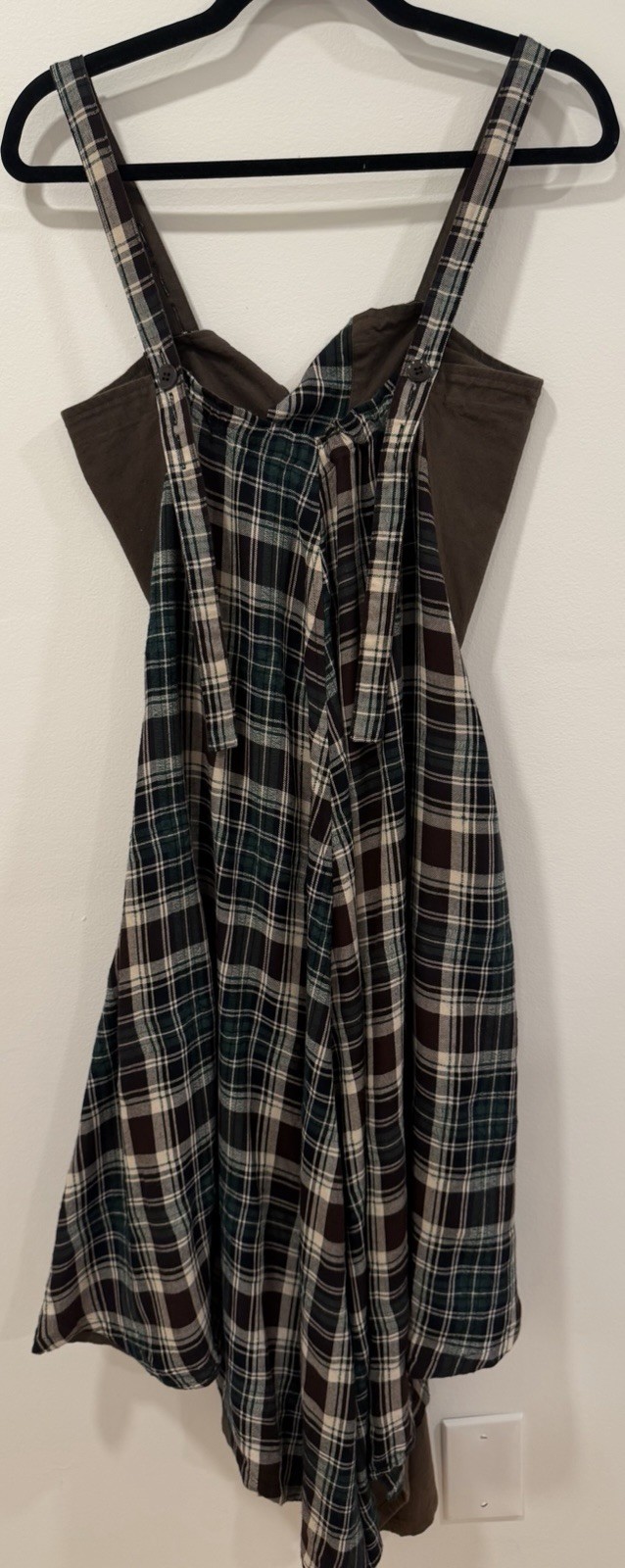 Y’s Yohji Yamamoto Asymmetrical Plaid Linen Cotton Sz S Made/Purchased in Japan