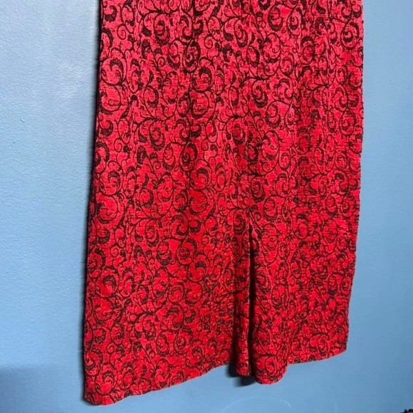 Vintage 40s 50s Pencil Dress Women’s Size Medium Red Black Union Made Femme Twee