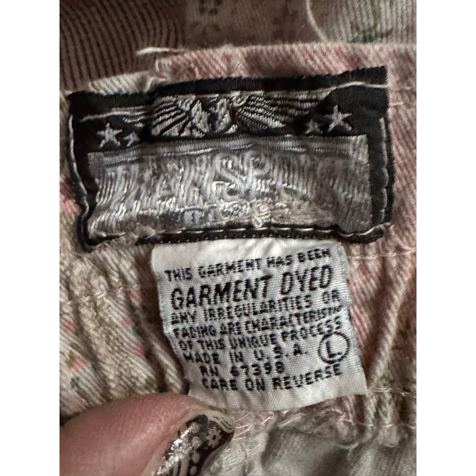Vintage Main Street Patchwork Floral Tapered Pants Pink Cotton USA Made Large