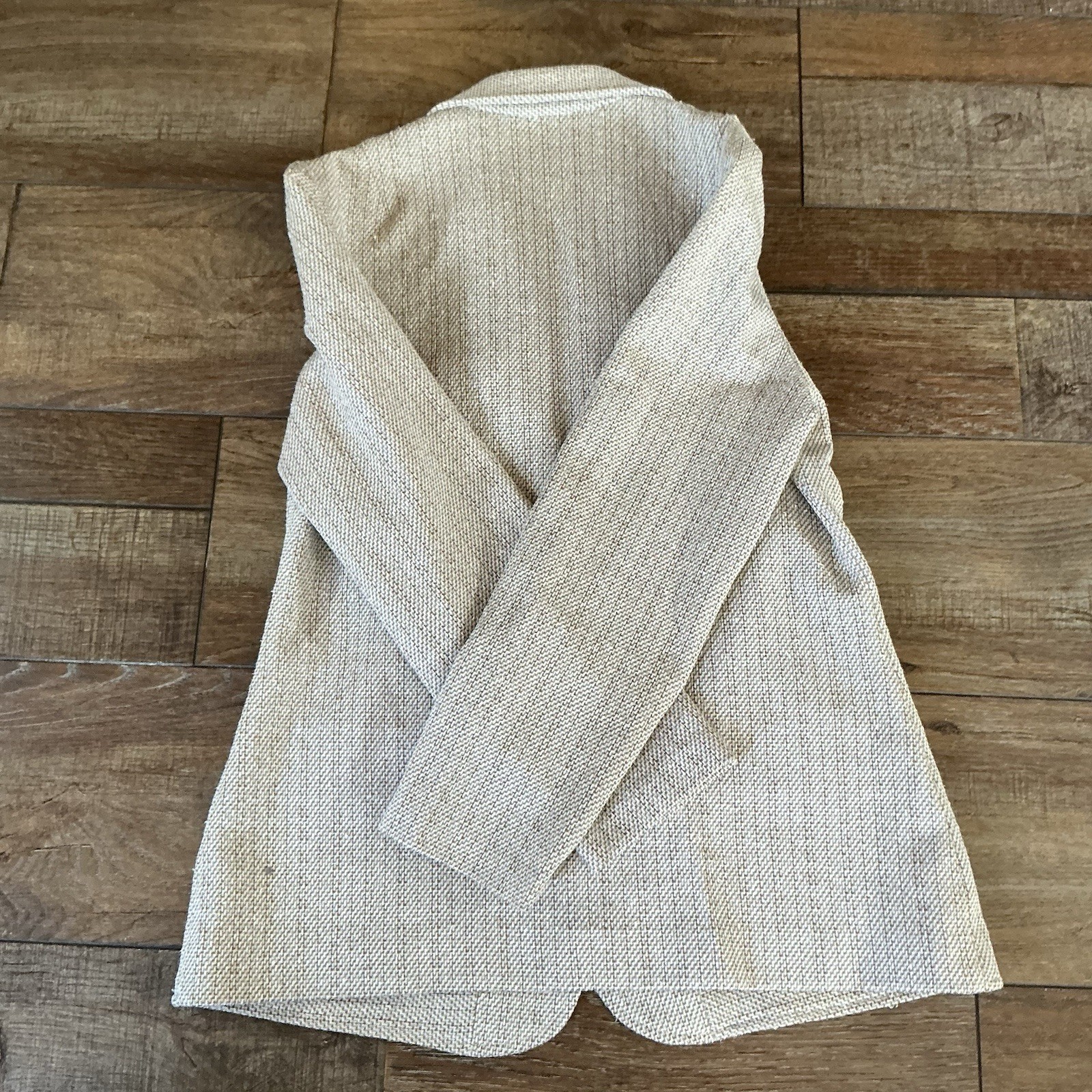 VINTAGE KoKoKnits California Pant Suit Womens 10 Tan Houndstooth USA Set #45C8