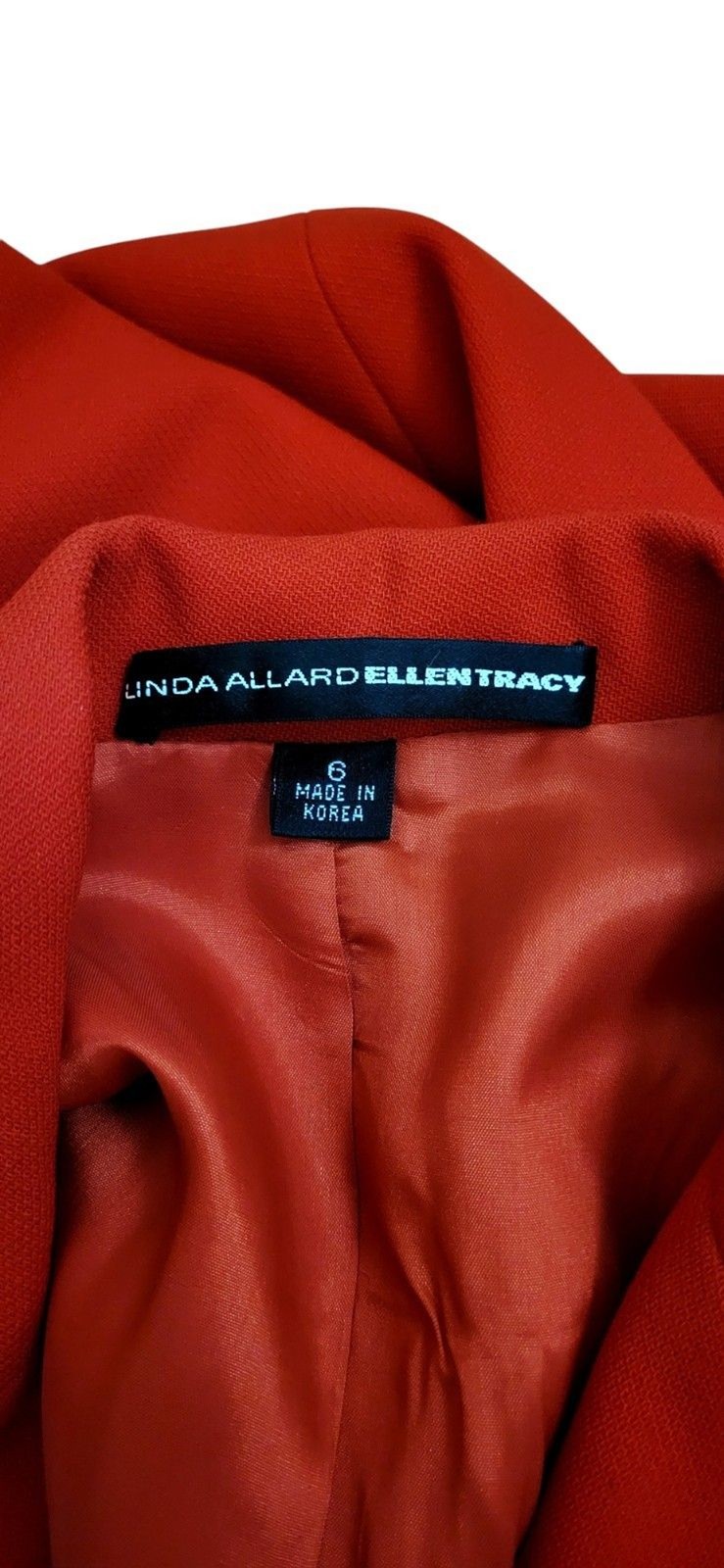 VTG 80s Linda Allard Ellen Tracy 100% Wool Long Blazer & Pencil Skirt Set Brooch