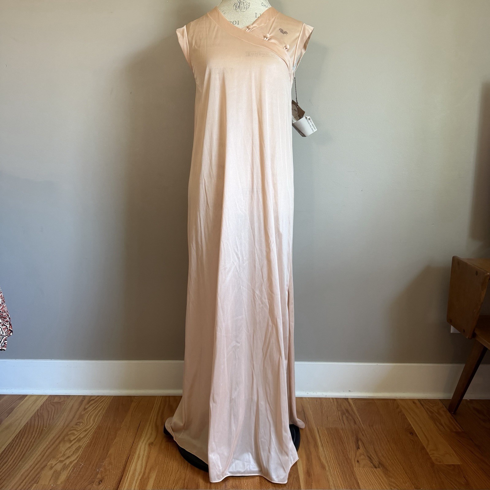 Vintage 70s Diane Von Furstenberg DVF RE-7 Asian Style Long Nightgown Small NWT