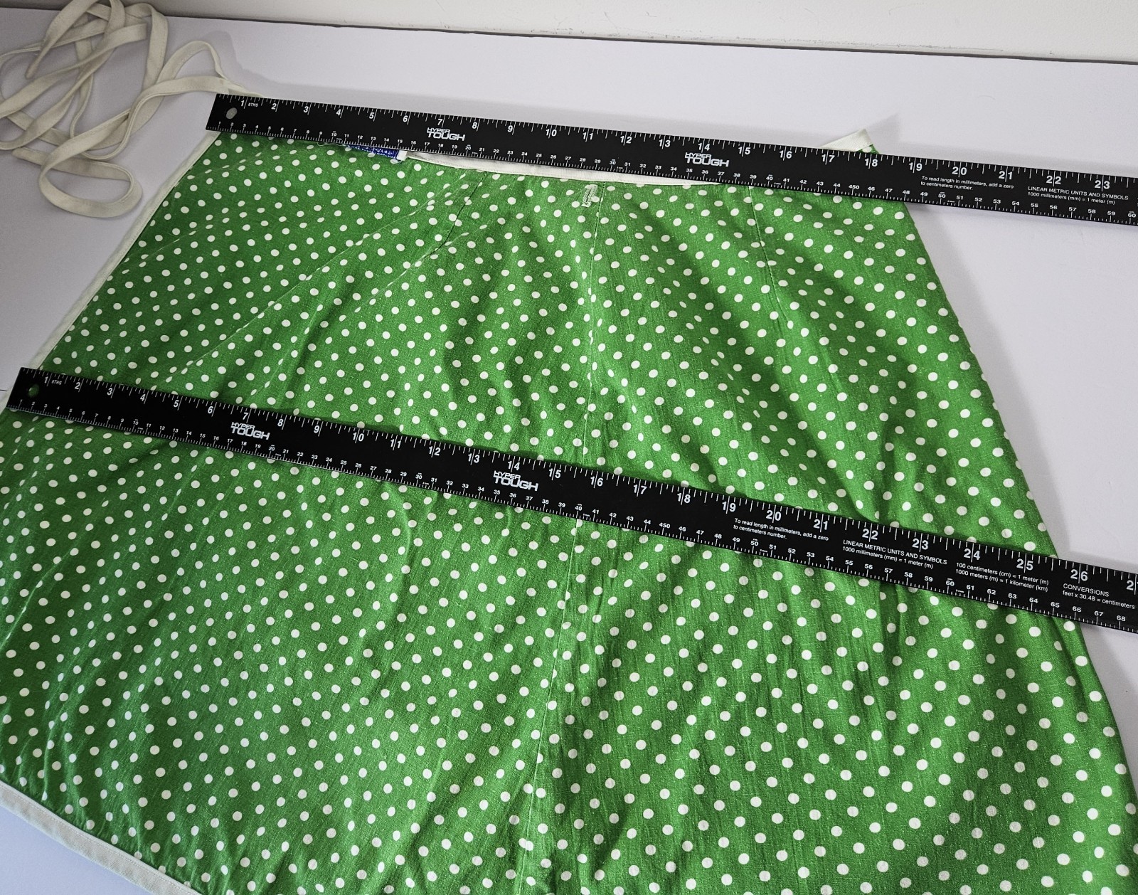 RETRO VINTAGE 1970S AUSTIN HILL *REVERSABLE* WRAP SKIRT GREEN POLKA DOT/ STRIPES