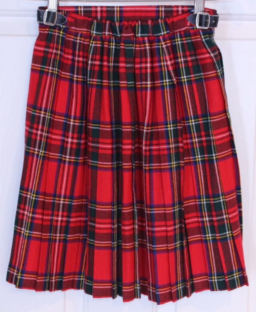Vintage Women’s Acrilan Monsanto Tartan Plaid Skirt Waist 27″ – Exc Cond