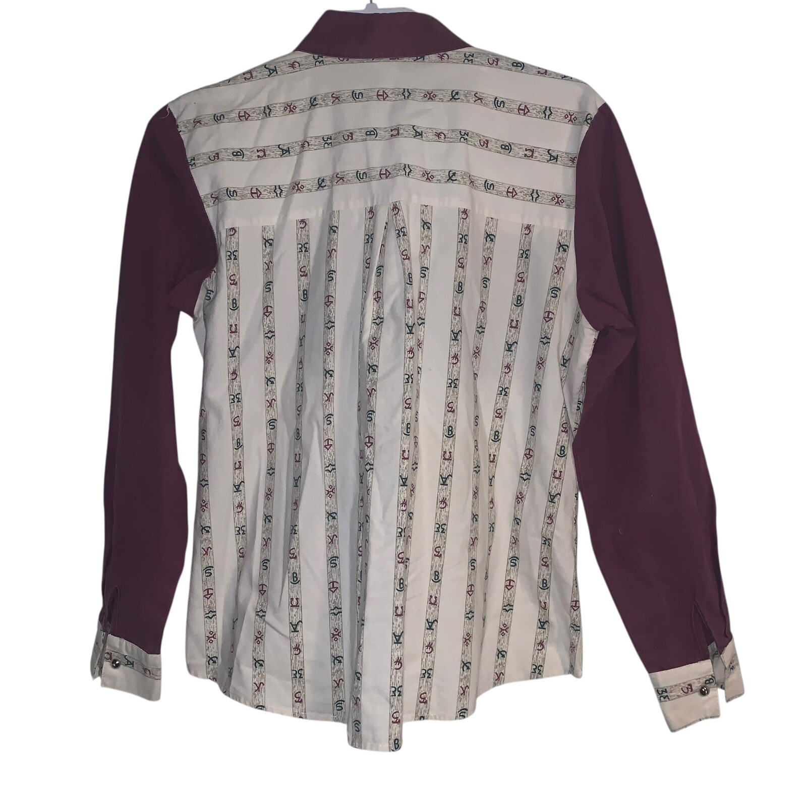 Vtg Banjo Dallas Tx Western Button Shirt Womens M Purple Cowgirlcore Made USA