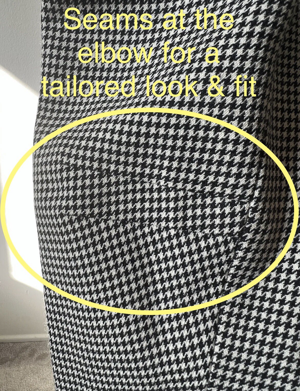 Vintage Norma Kamali 80’s Women’s Jacket Blazer Black White Houndstooth Velvet