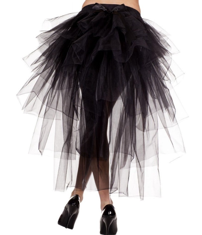 Party Lingerie Long Back Multi Layered Tulle With Satin Bows Tutu Dress One Size