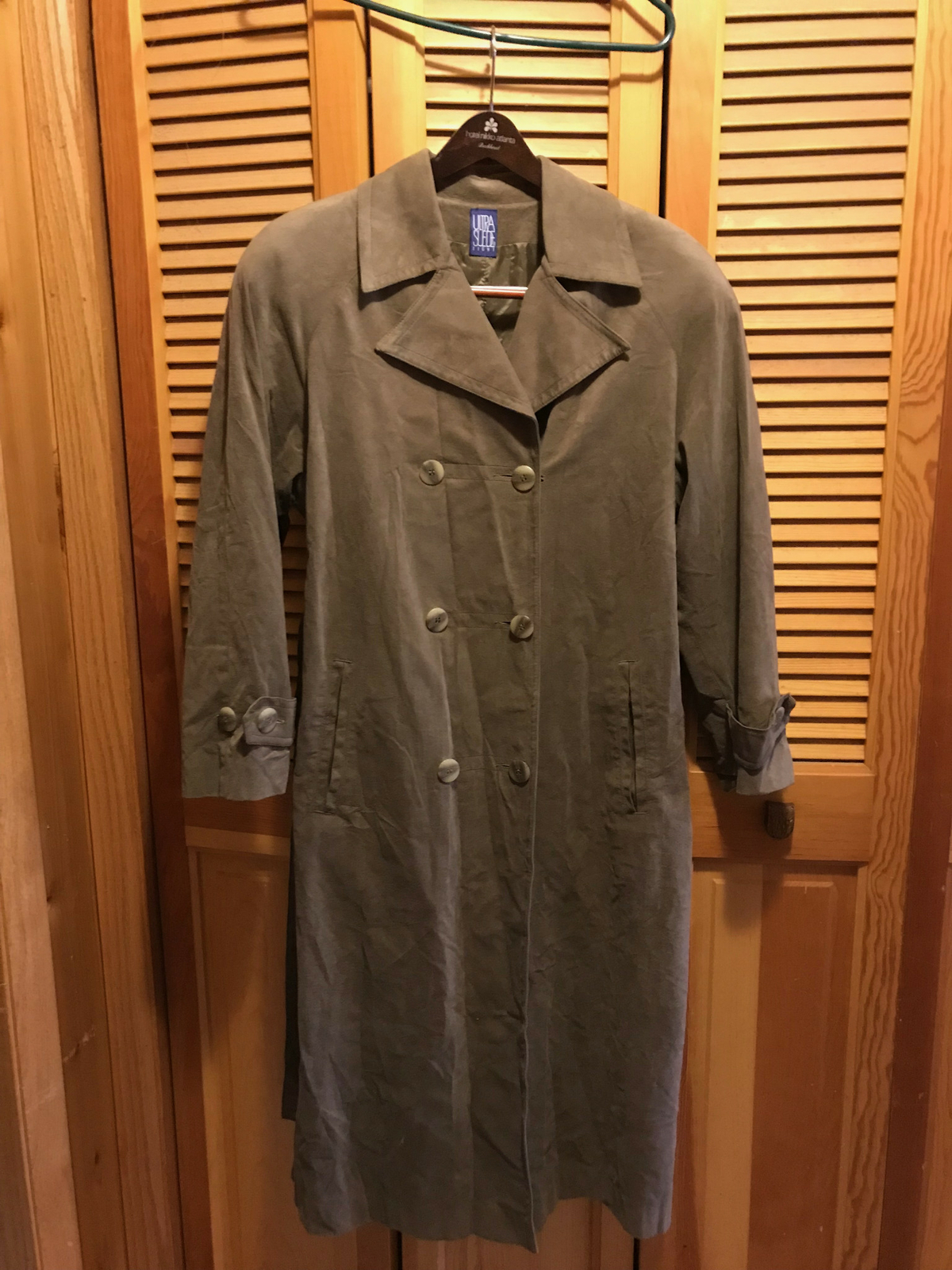 Vintage Count Romi LTD Ultra Suede Womans Double Breasted Trench Coat Sz 8 Brown