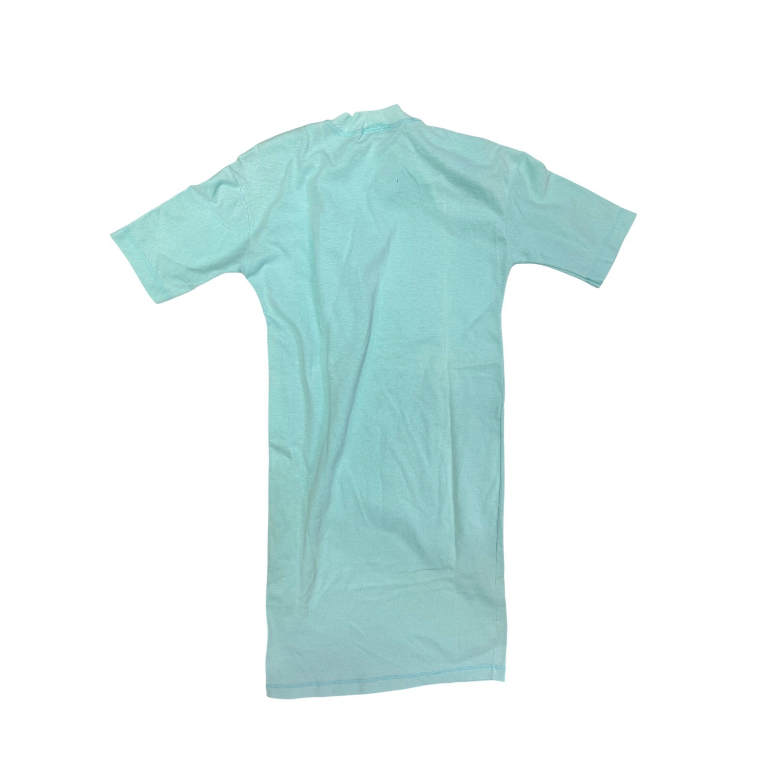 Joni Blair Vintage Aqua Mint Green Side Button Pocket T-Shirt Dress Womens Small